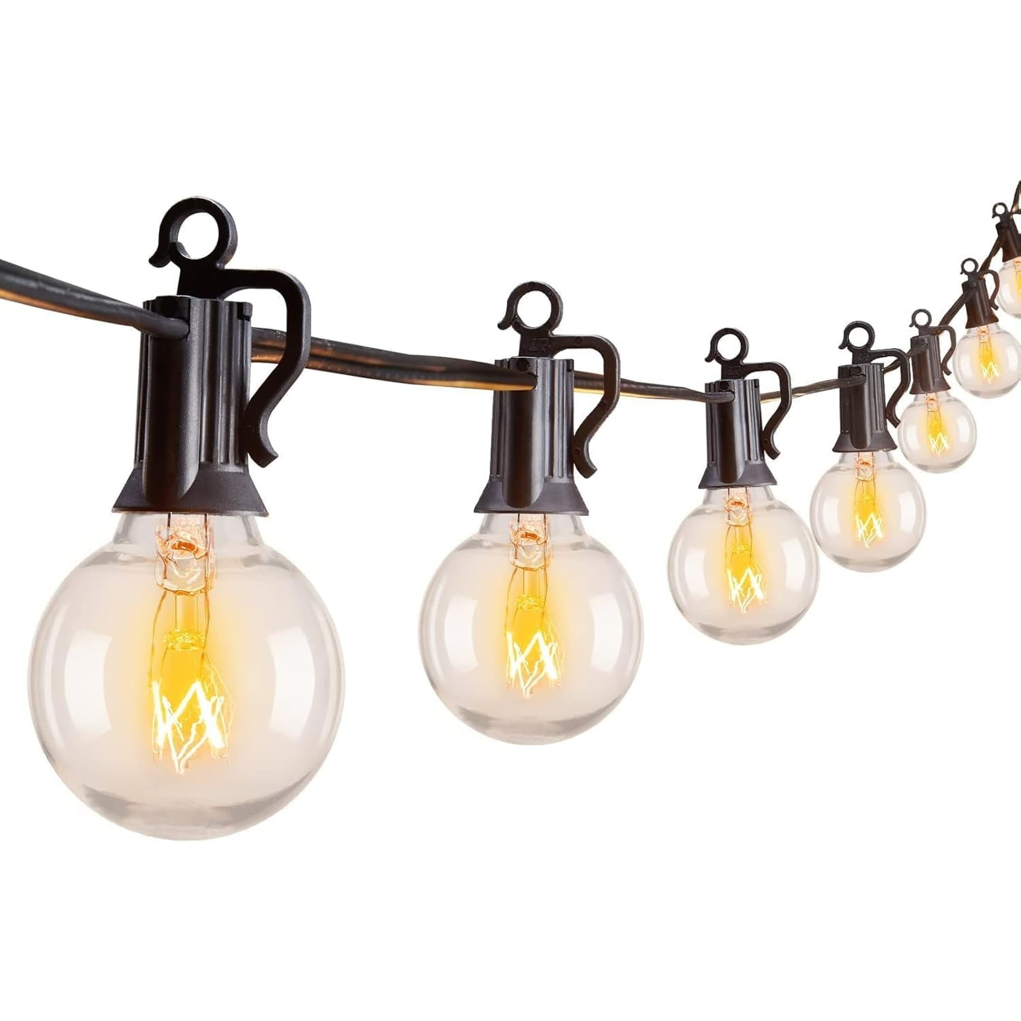Angel Sar 30ft G40 Globe Patio Lights with 27 Edison Glass Bulbs and E12 Socket Base for Backyard Porch Balcony Party Decor