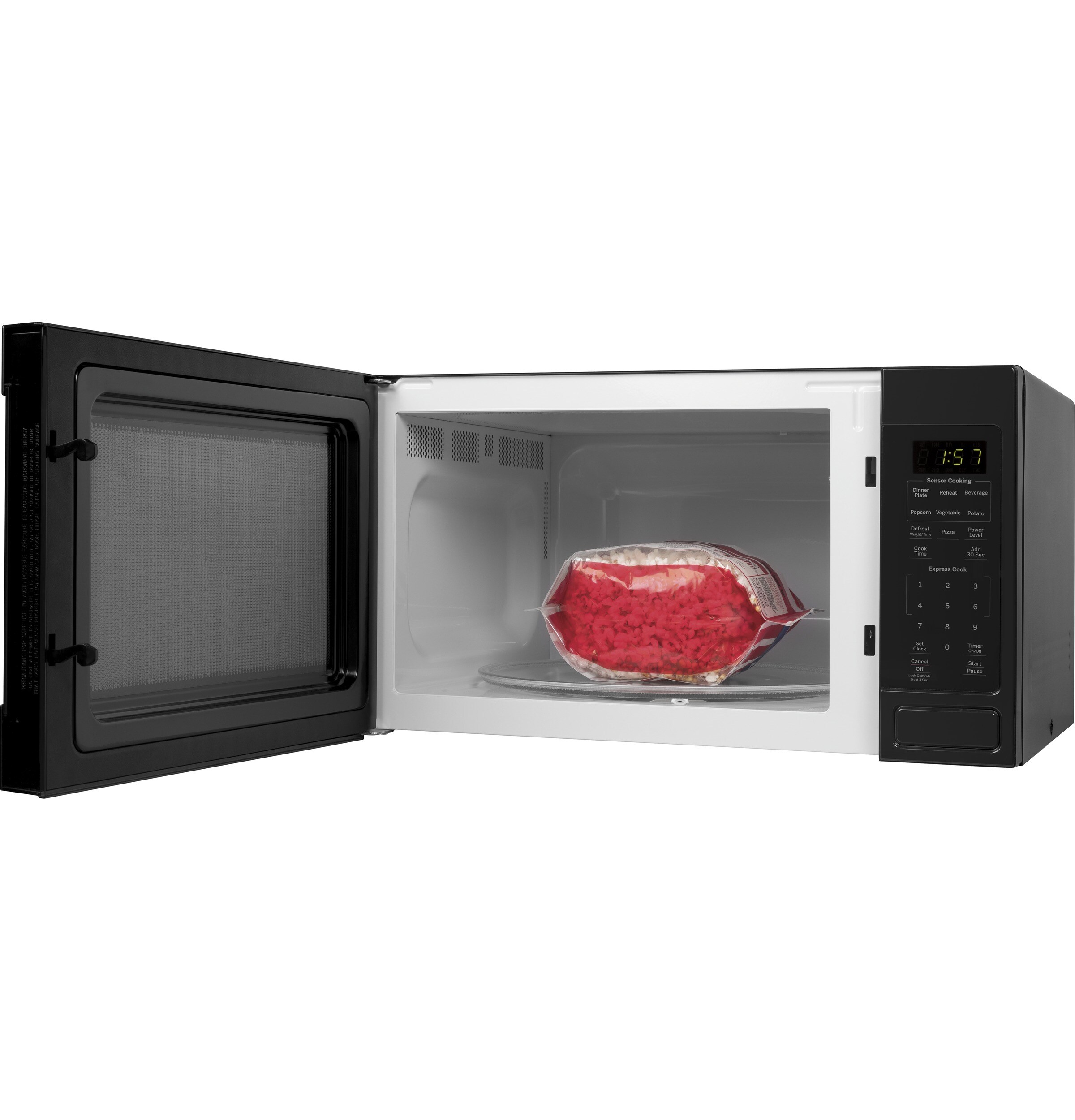 ge 1.6 countertop microwave black