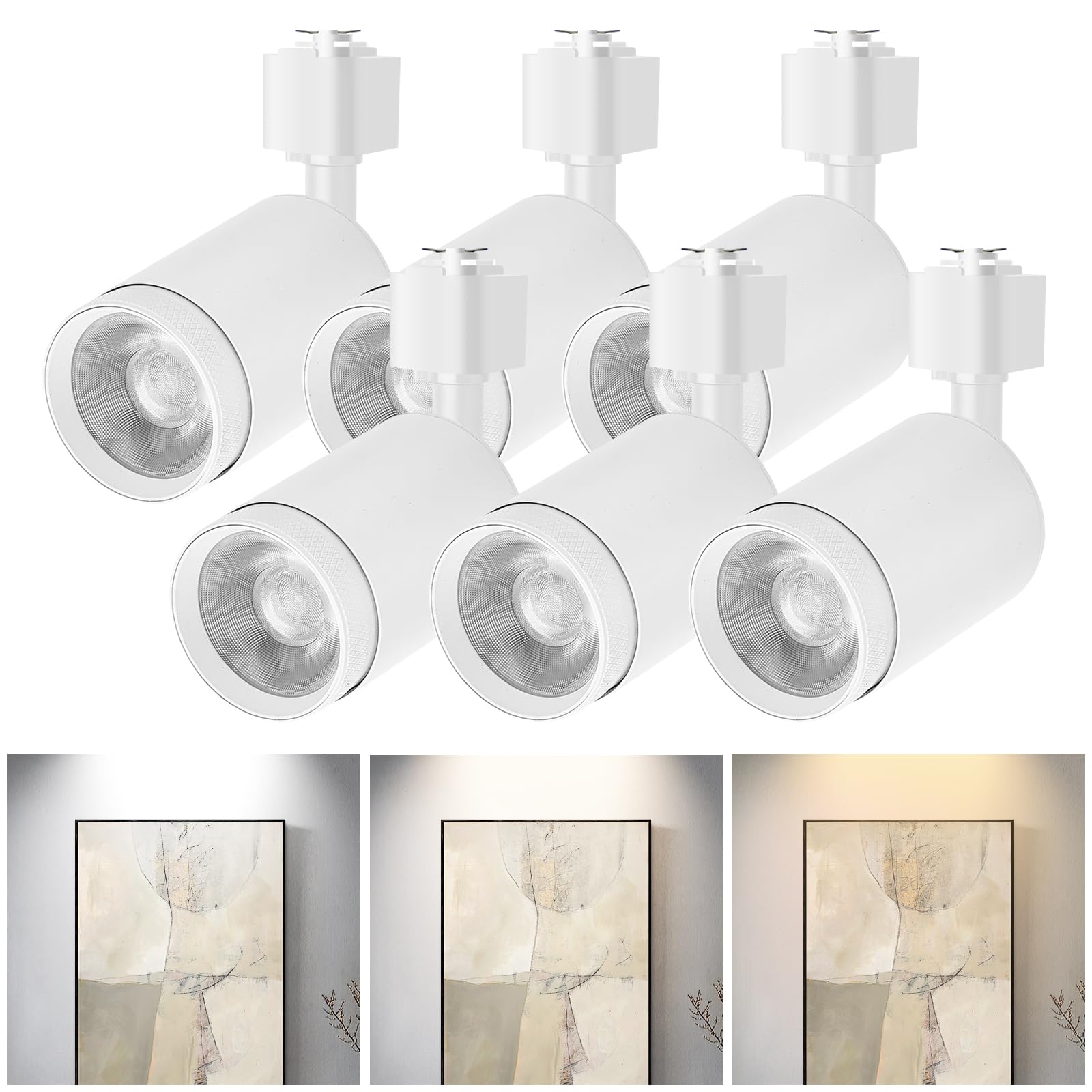 IUEST  10W LED Track Lighting Heads L-Type Adjustable Ceiling Spotlights 3000K 4000K 5700K Flicker-Free CRI90 Plus White Track Light Fixtures for