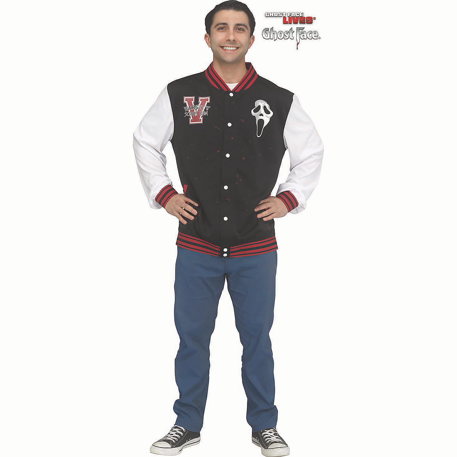Fun World FW134134 Adults Red Scream Team Varsity Jacket Costume - Standard