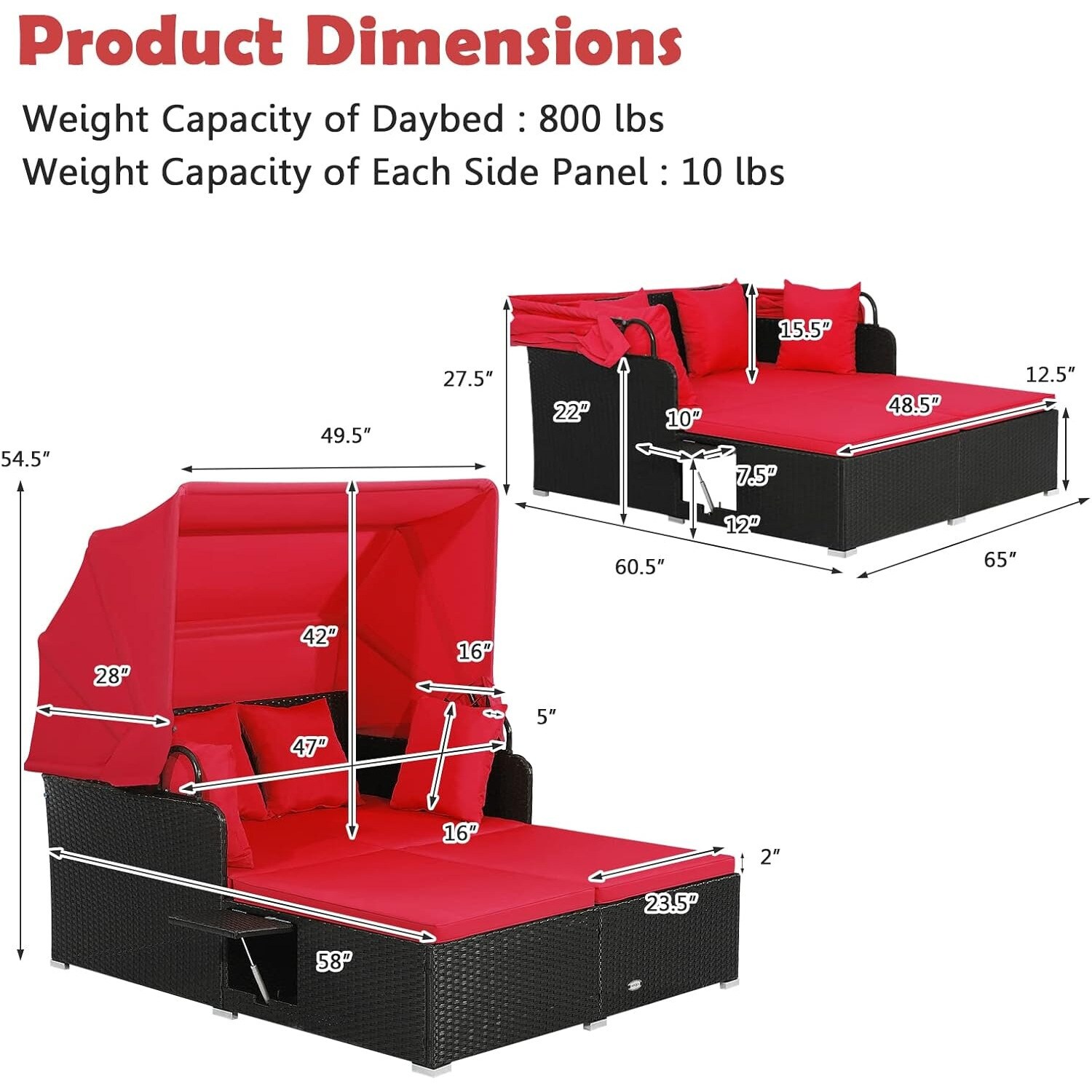 Slickblue D-CO-ER82607WH Patio-Sofas-Daybeds - View #3