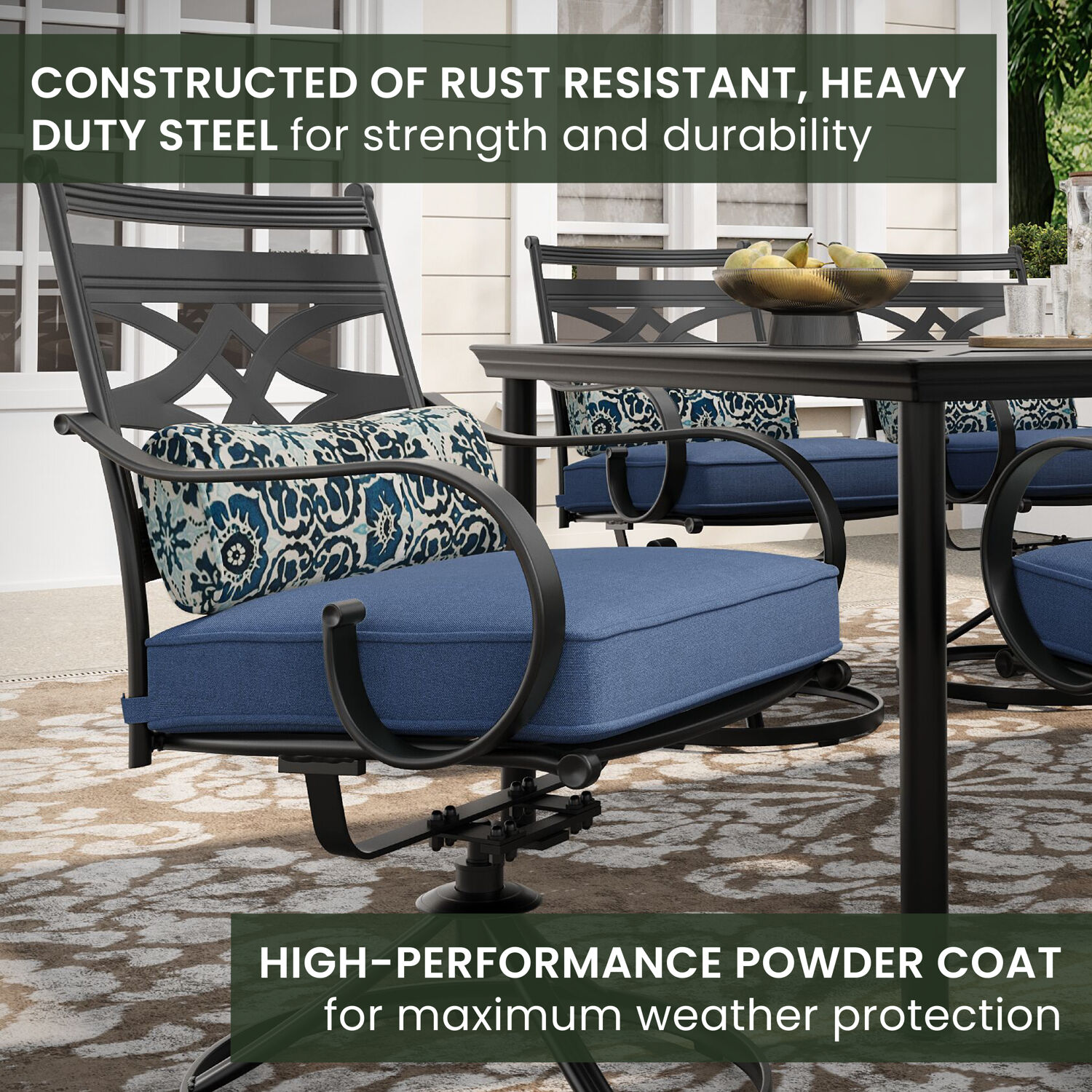 Hanover MCLRDN9PCSW8-NVY Patio-Dining-Sets - View #5