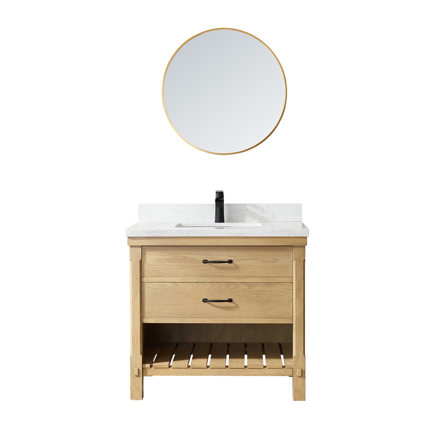 Vinnova Valencia 36-in Washed Ash Undermount Single Sink Bathroom ...