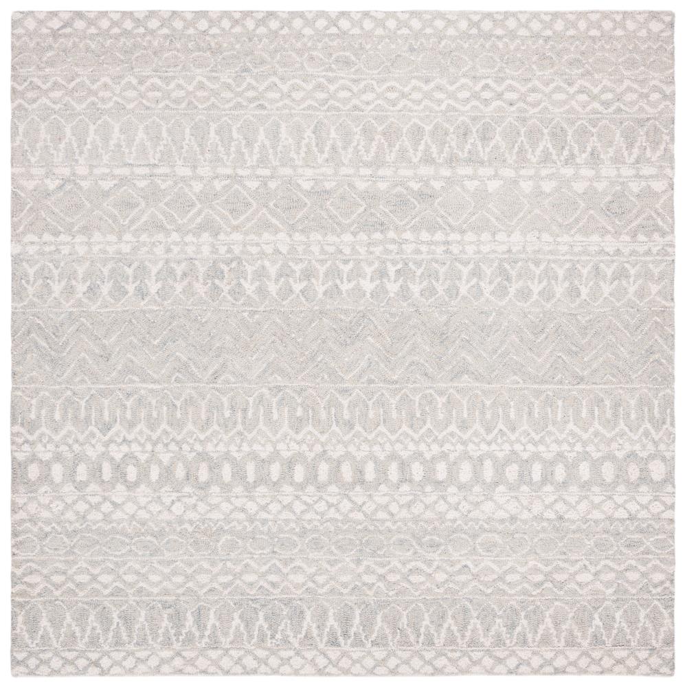 Safavieh MLP502K-5SQ Micro-Loop Alsace 5 x 5 (ft) Tufted Wool Aqua/Ivory Square Indoor Abstract Southwestern Area rug