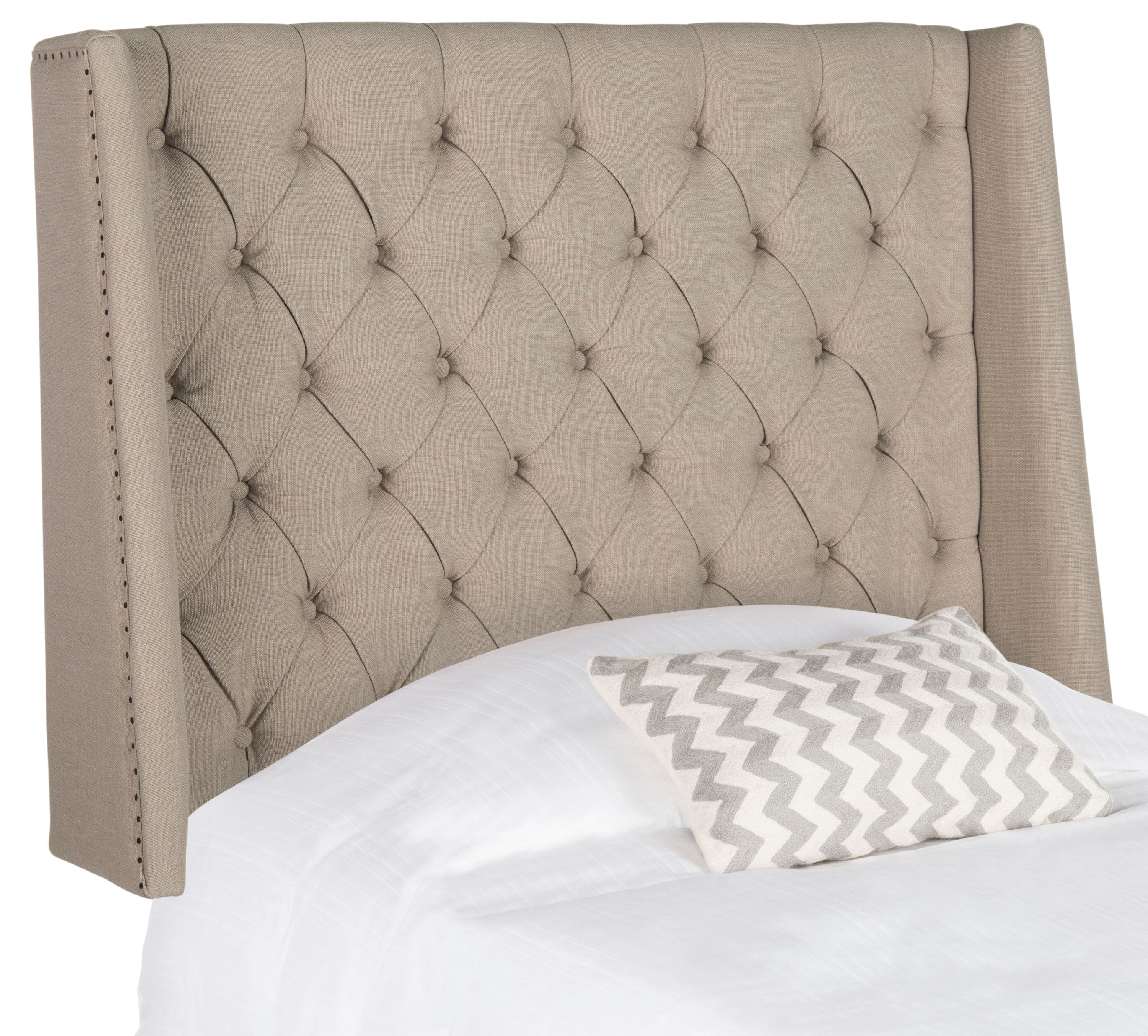 Safavieh London Taupe Twin Linen Upholstered Headboard at Lowes.com