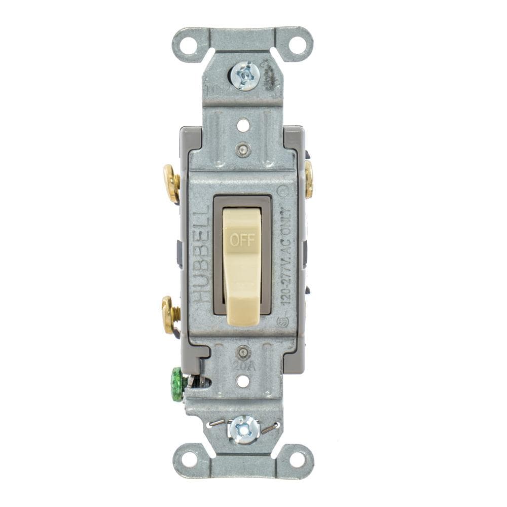 Hubbell CSB120IFZ 15-Amp Single-Pole Toggle Light Switch, Ivory