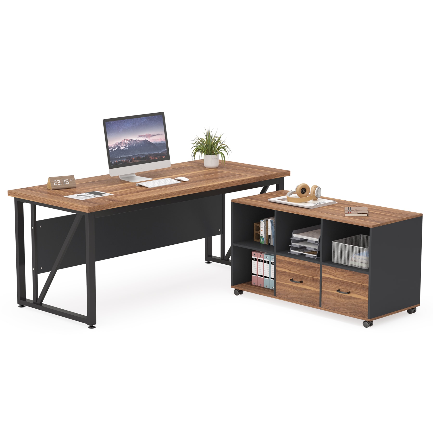 Tribesigns LWFD-F1819 Office Conference Table Multiple colors/finishes 1 -Person Conference table ( 63-in W x 29.53-in H )