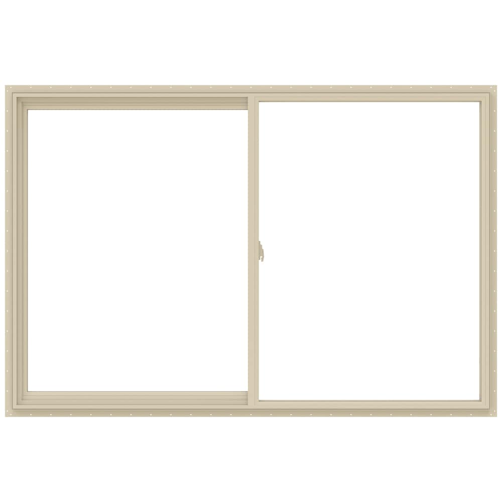 JELD-WEN LOWOLJW138500749 V-2500 71-1/2-in x 47-1/2-in Almond Exterior Almond Interior Left-Handed Vinyl Sliding Window Annealed Glass (Full Screen Included)