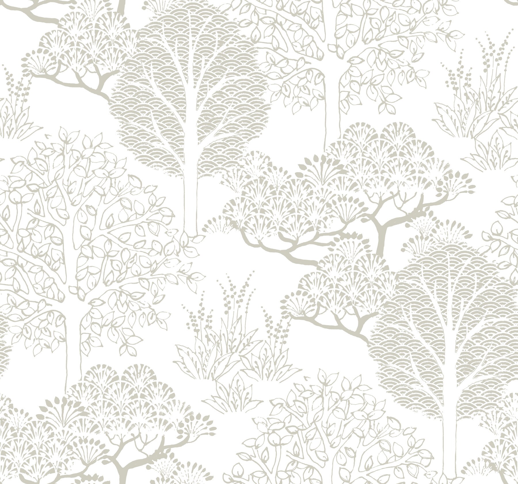 York Wallcoverings BW3851 Black and White Resource Library 60.8-Sq. Feet Gold Non-woven Ivy/Vines Prepasted Water Activated Paste Wallpaper