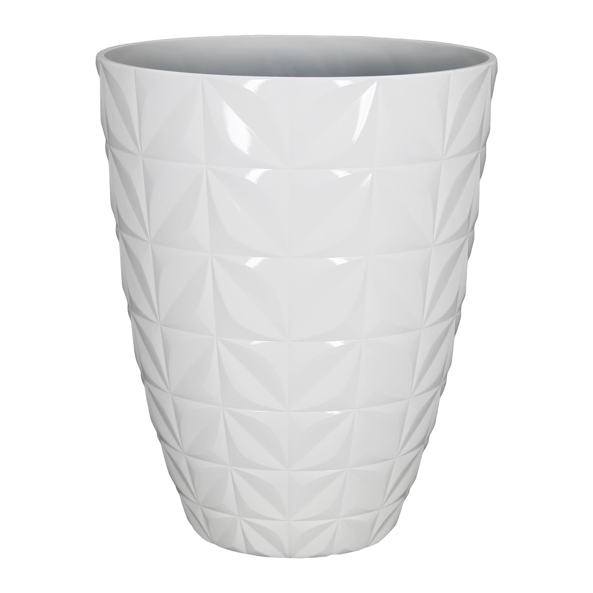 15.16-in W x 19.76-in H White Resin Contemporary/Modern Indoor/Outdoor Planter | - allen + roth PLG6516PWG