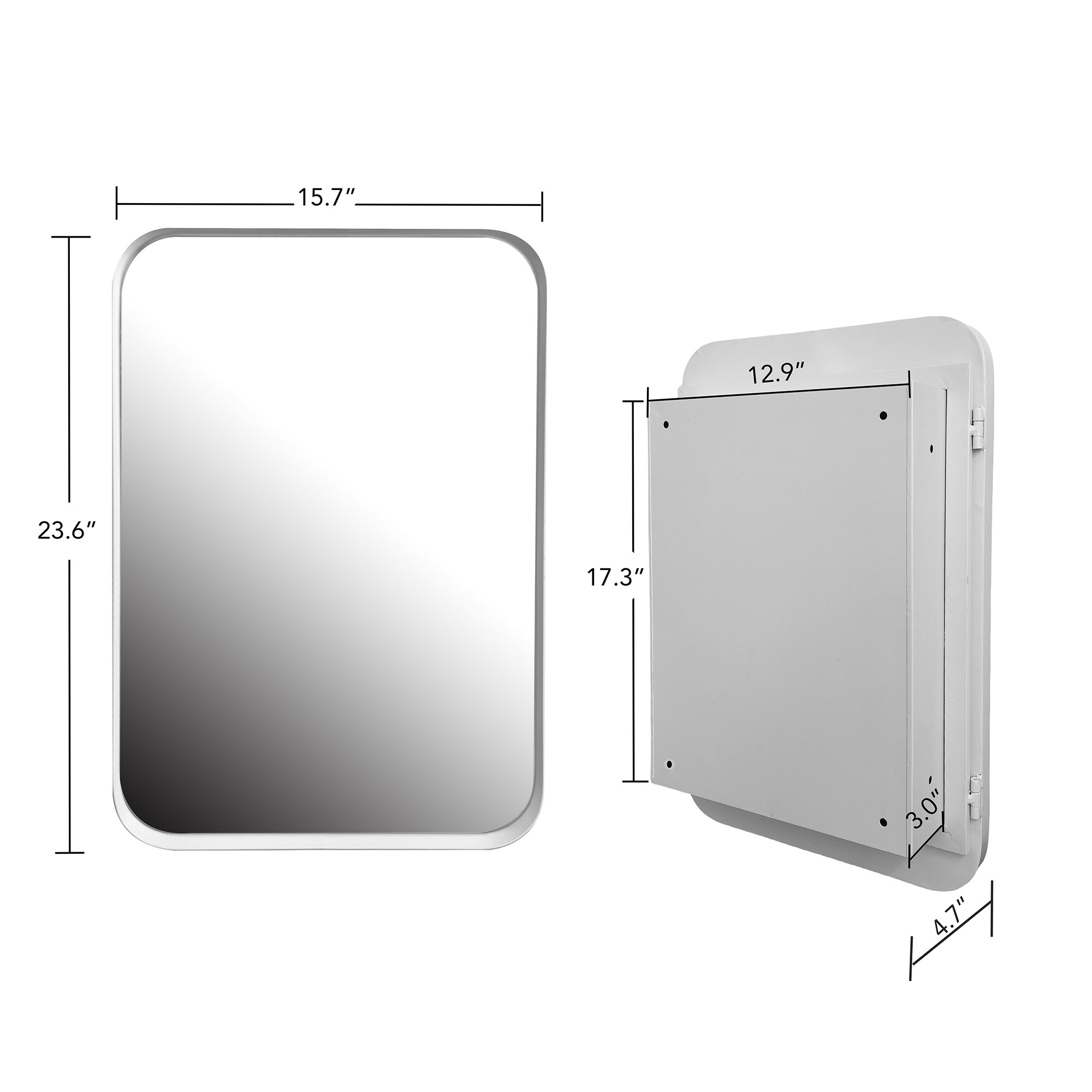 SINOFURN SYD520009WT Bathroom-Medicine-Cabinets - View #4