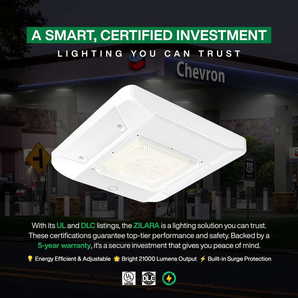 Beyond LED Technology ZILARA LED Canopy Light Adj Watt 100W-120W-150W ...