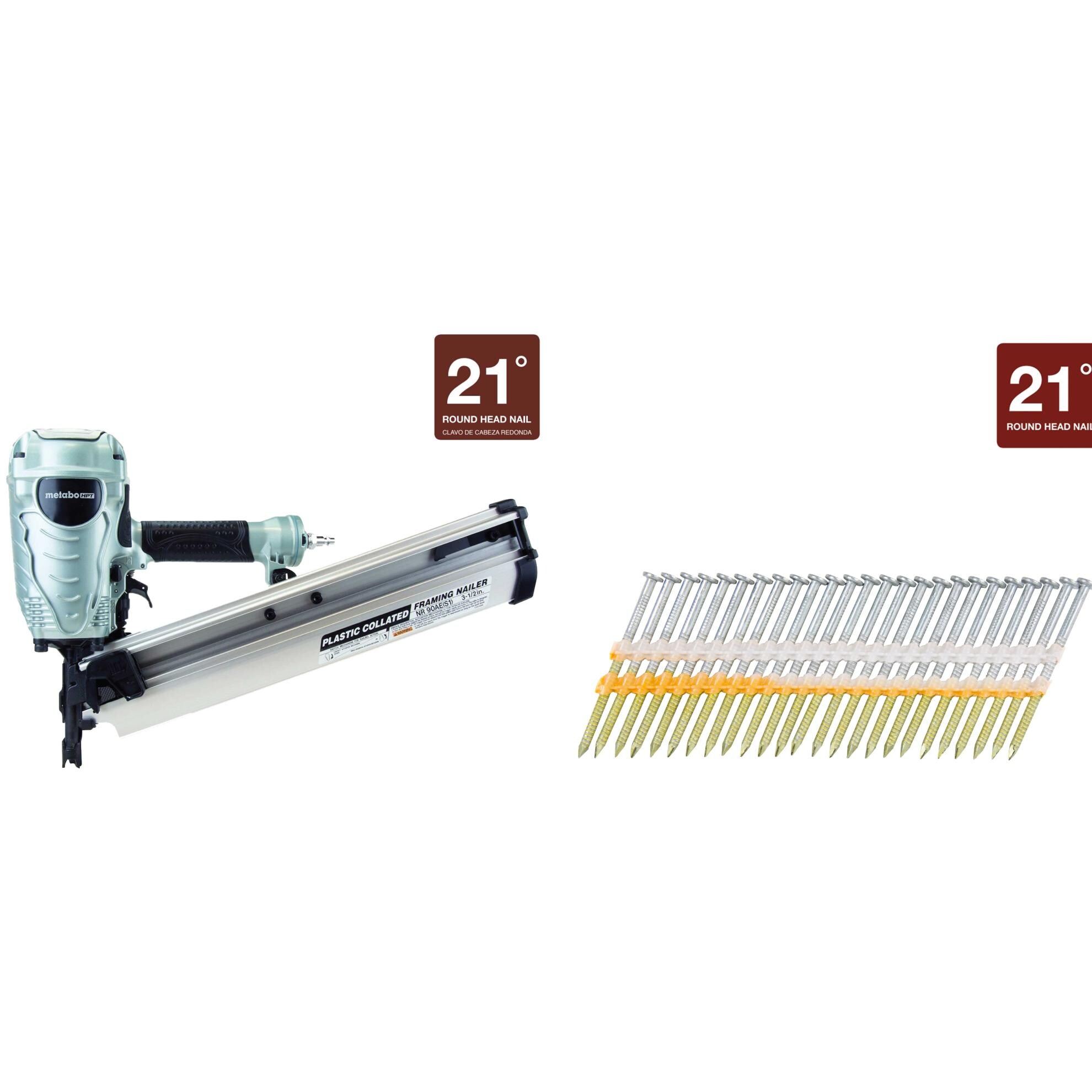 3-1/2-in 21-Degree Framing Nailer + Framing Nails