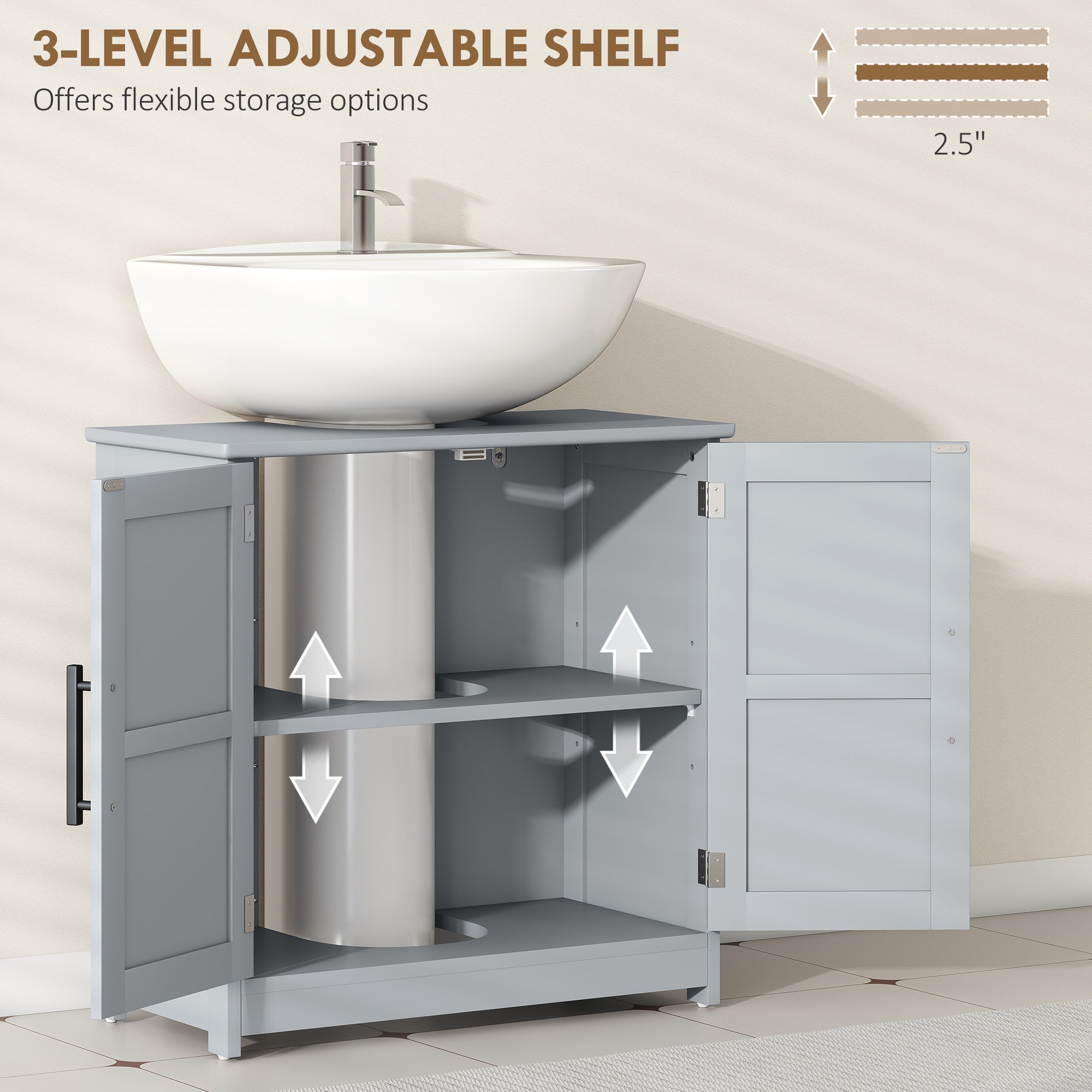 HomCom 834-791V80CG Complete-Pedestal-Lavatories - View #6