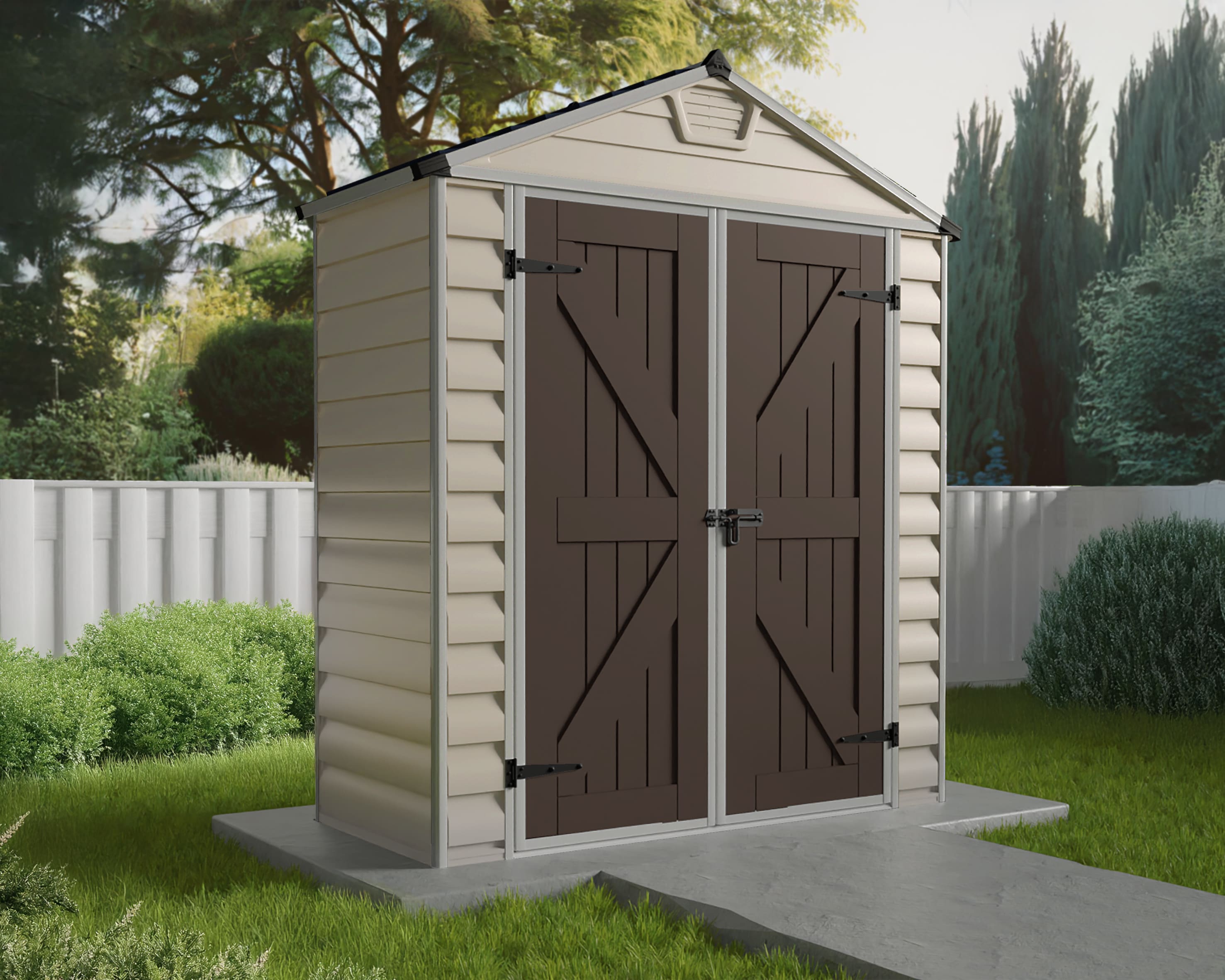Canopia by Palram 703387 6-ft x 3-ft Skylight Brown Gable Polycarbonate Storage Shed (Floor Included)