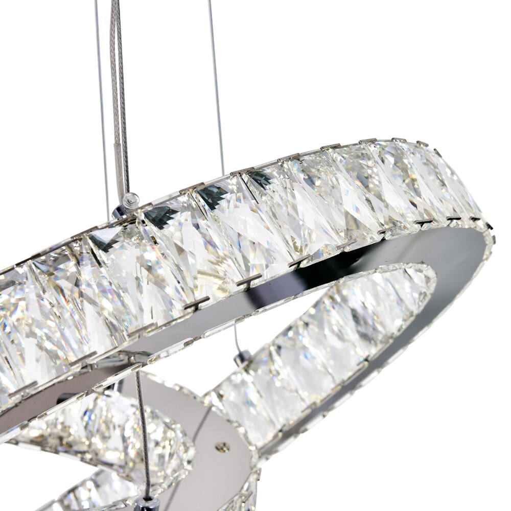Florence Chrome and Crystal 27-Inch LED Chandelier