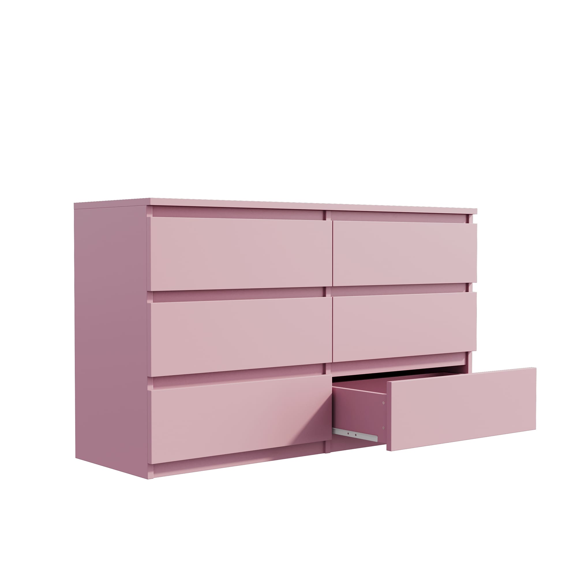 SINOFURN SYC080012PK Pink 6 -Drawer Combo dresser