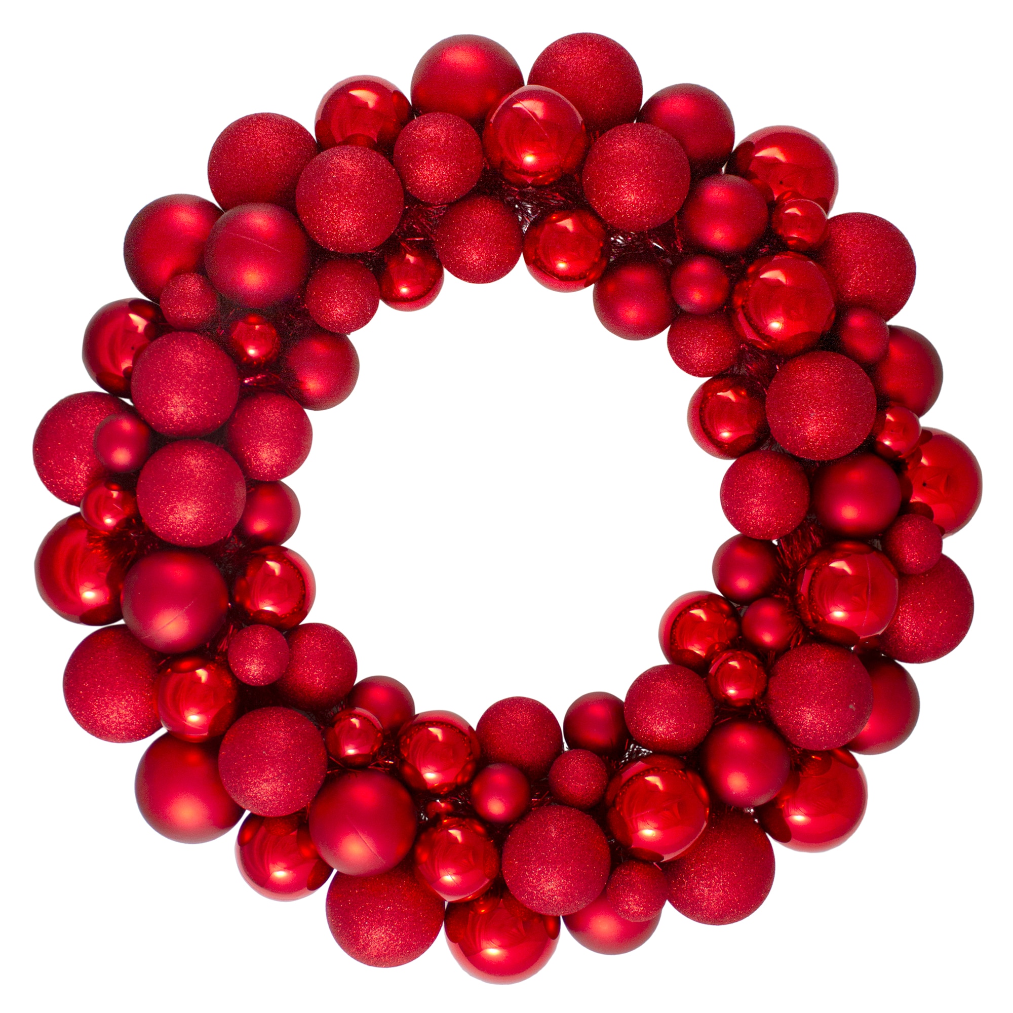 Northlight - 24-in Indoor (non powered) Red Artificial Christmas Wreath