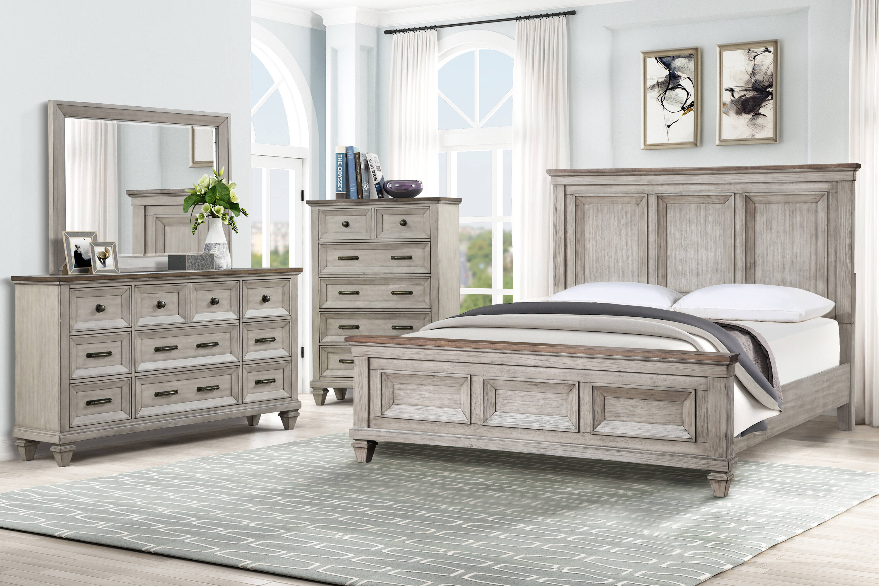 New Classic Furniture 00-2114-14C Mariana Gray King Bedroom Set