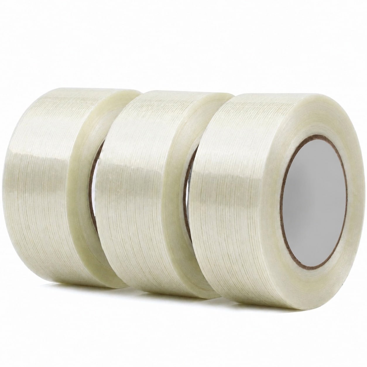 Phyfalip  3 Pack Mono Filament Strapping Tape 6 2 Mil 2 Inch 60 Yards Heavy Duty Transparent Fiberglass Tape Industrial