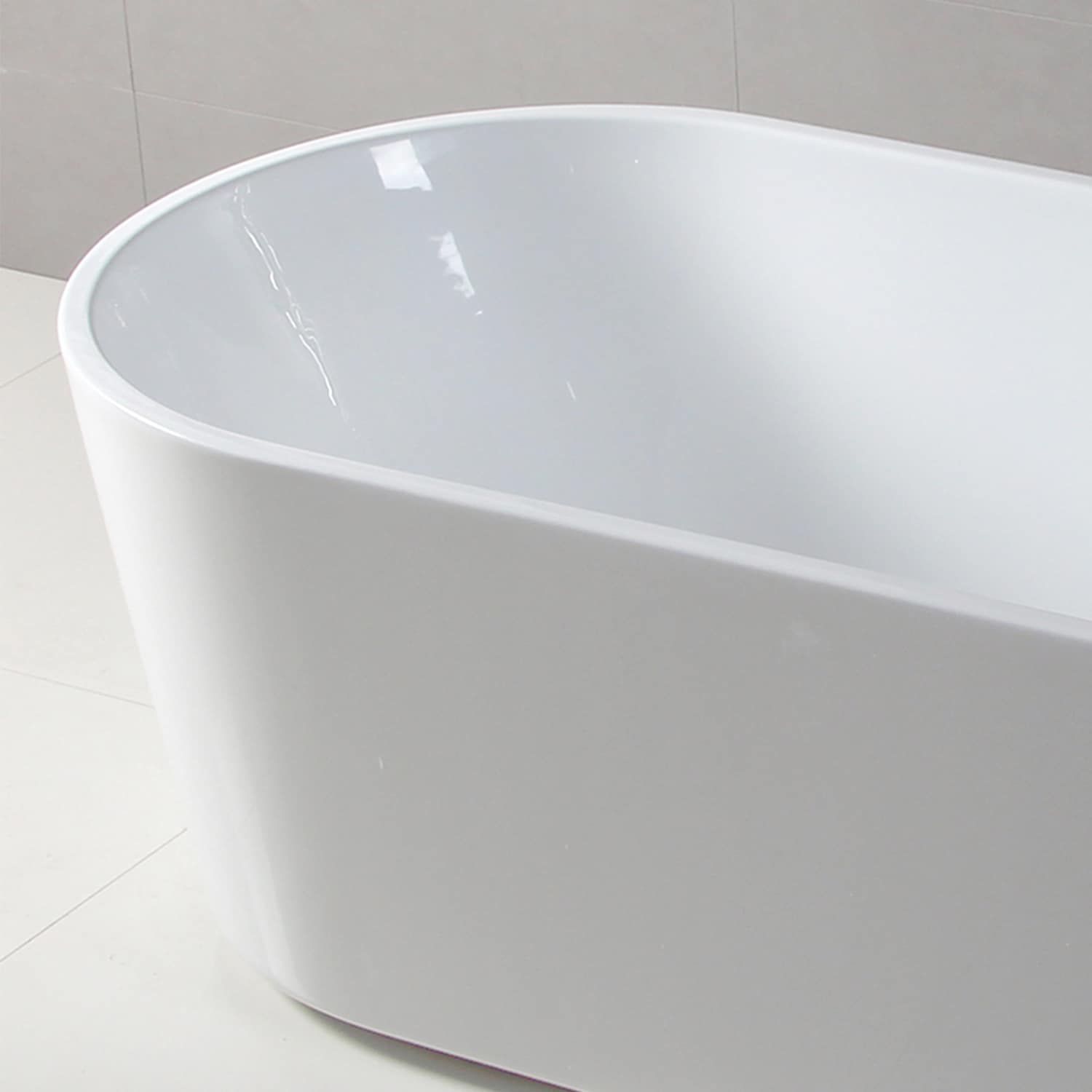 Shangri-La 55-Inch Glossy White Acrylic Freestanding Bathtub