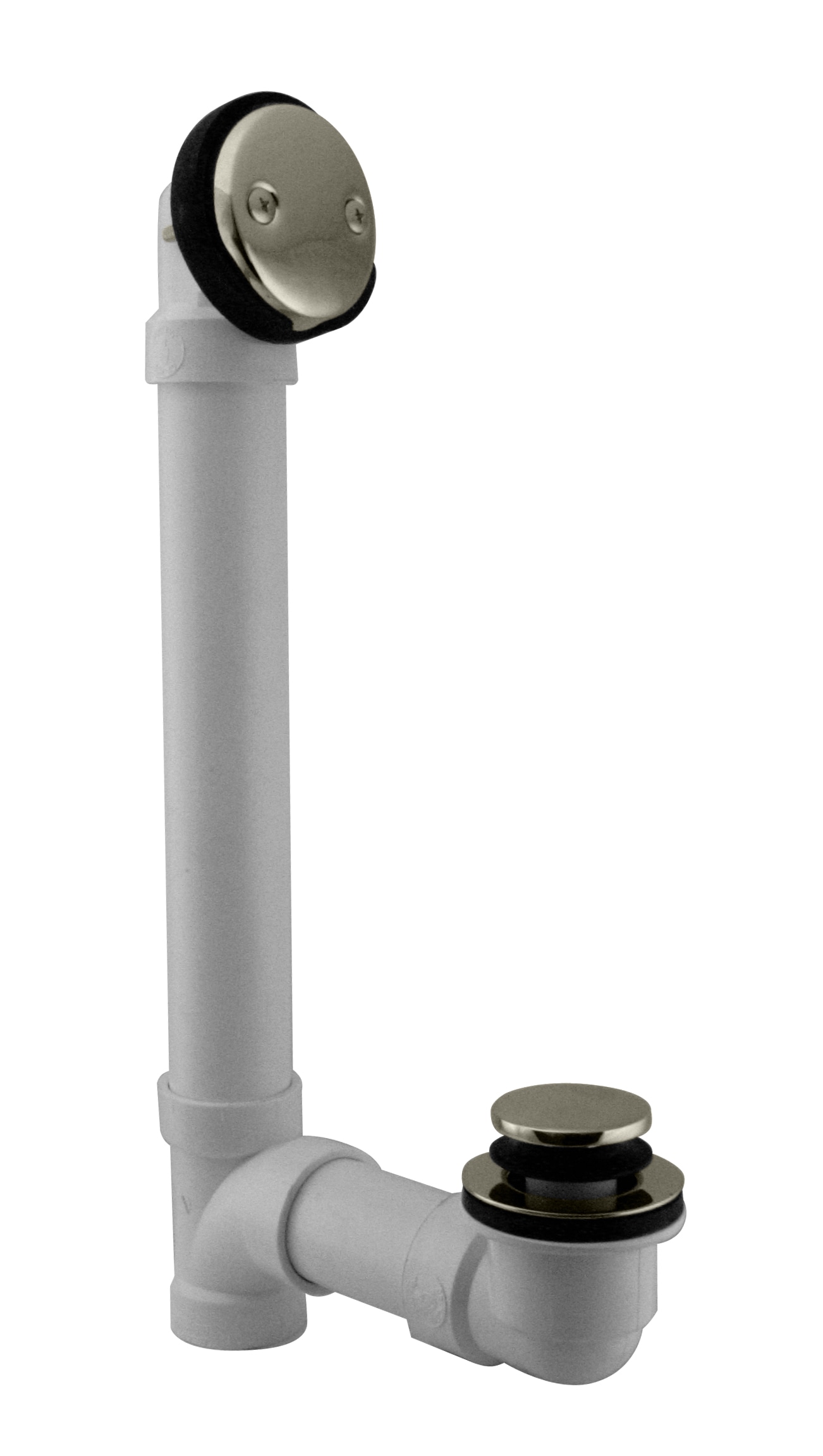 WESTBRASS D4932-05 Tip Toe Sch. 40 PVC Bath Waste with Two-hole Elbow In Polished Nickel
