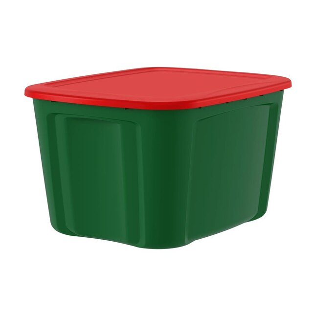 Bella Storage Solution 18-Gallons (72-Quart) Green and Red Tote with  Standard Snap Lid in the Plastic Storage Containers department at