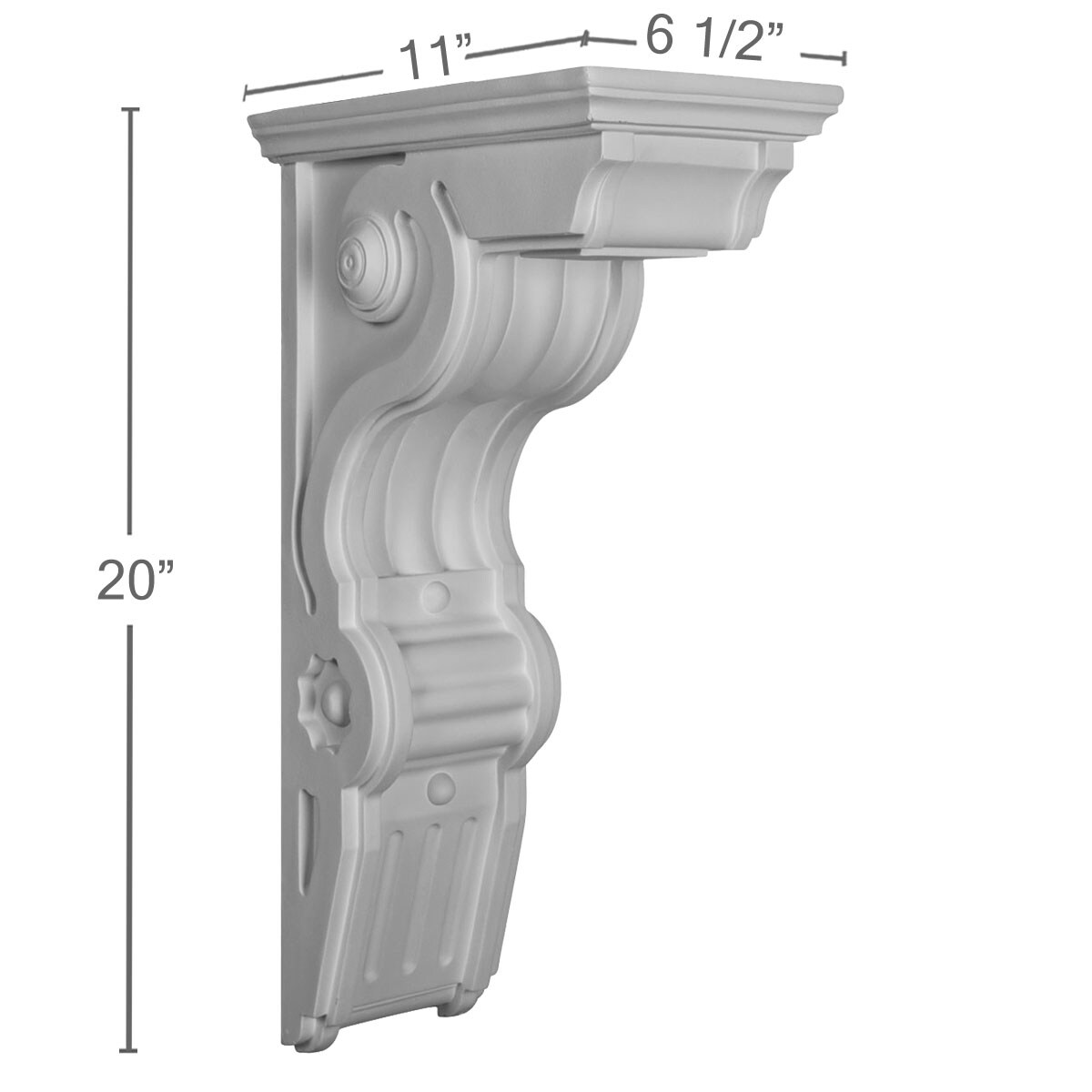Ekena Millwork COR06X11X20GI corbels - View #2