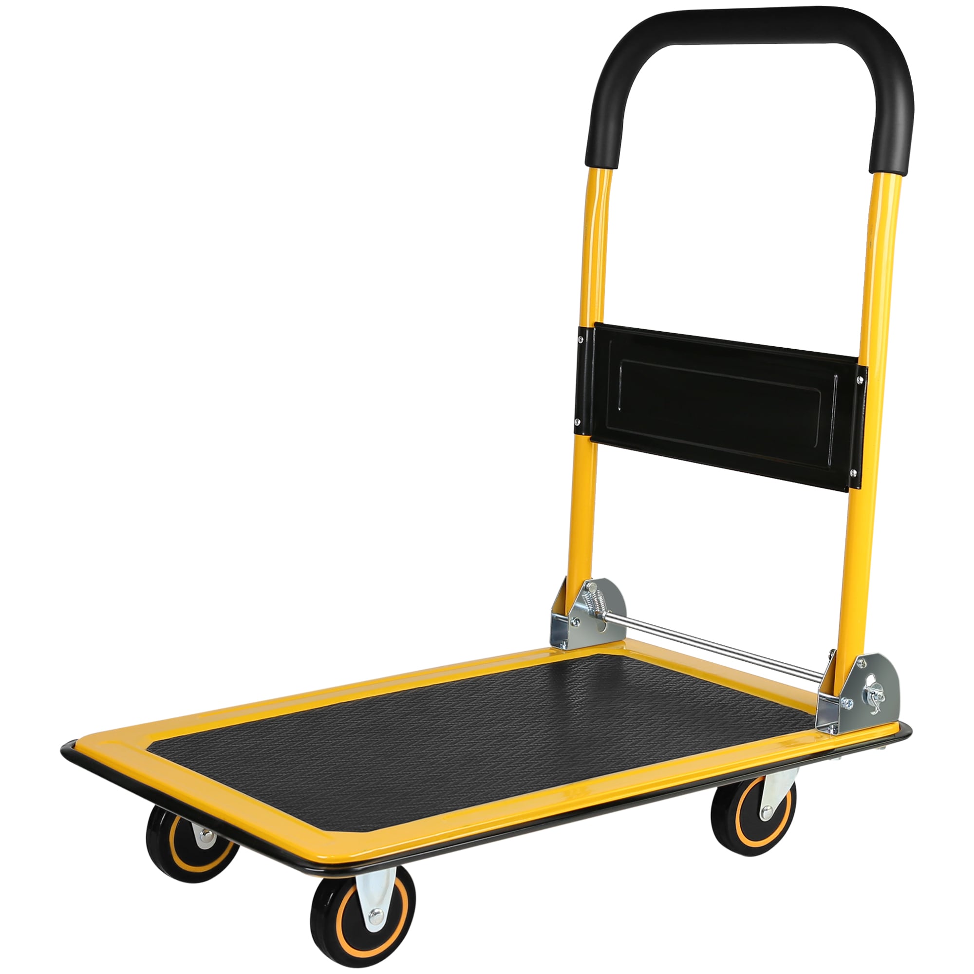 Kahomvis YS-QPW1-270 330-lbs. Capacity 4 -Wheel Yellow Steel Standard duty platform truck