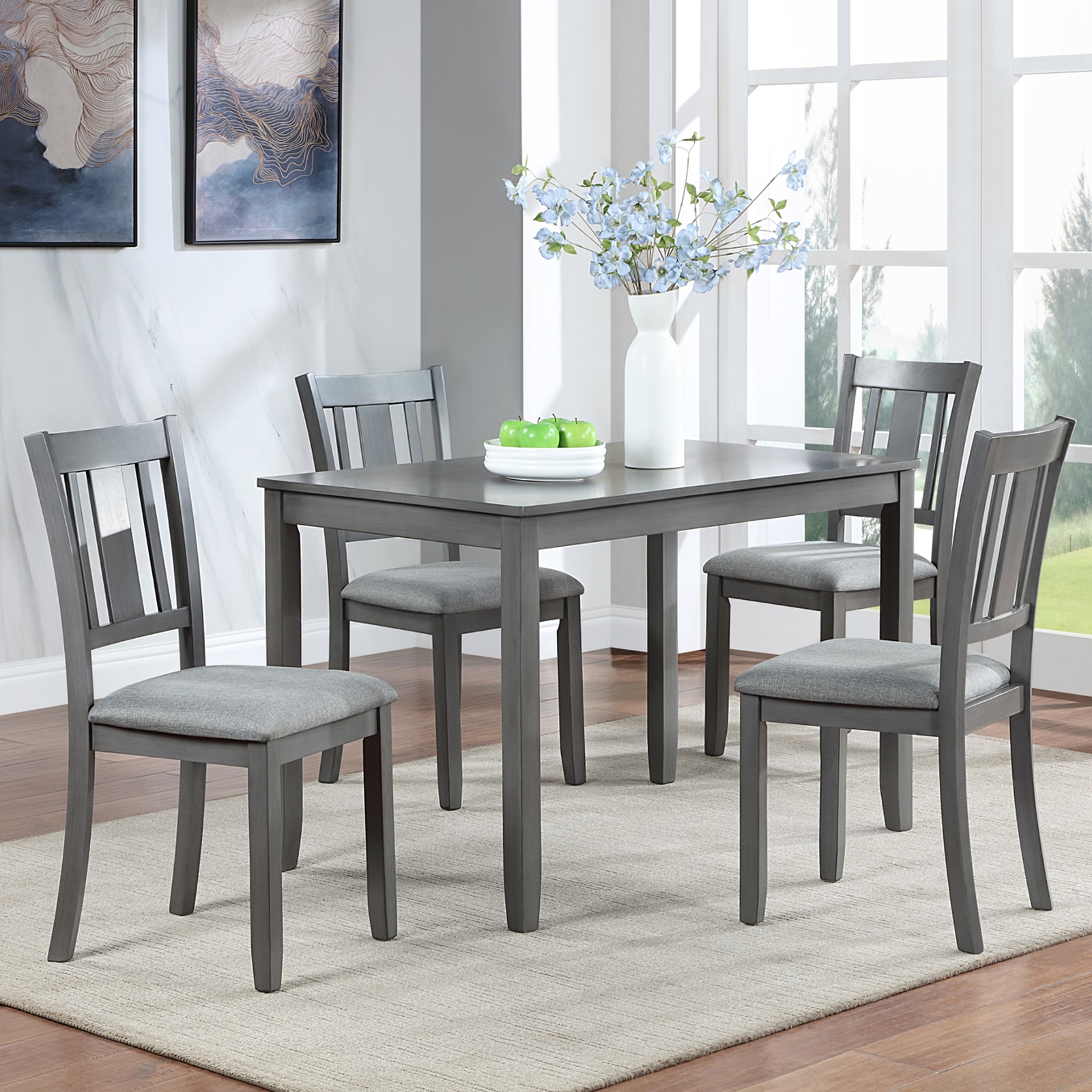 Clihome Dining Room Sets Gray Contemporary/Modern Dining Room Set with Rectangular Table ( Seats 4 )