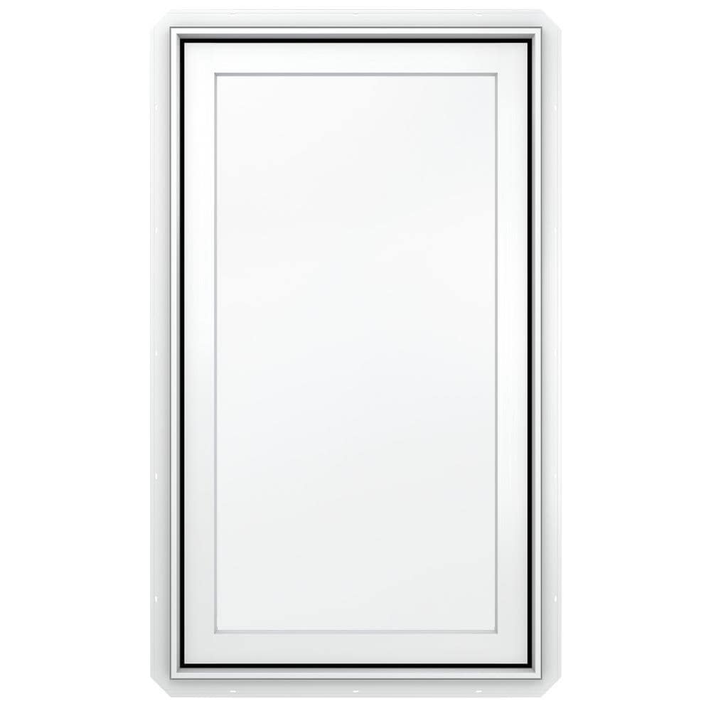 JELD-WEN LOWOLJW140200086 Premium 1-lite Brilliant White Aluminum-clad New Construction Left Hinge Casement Window Full Screen Included