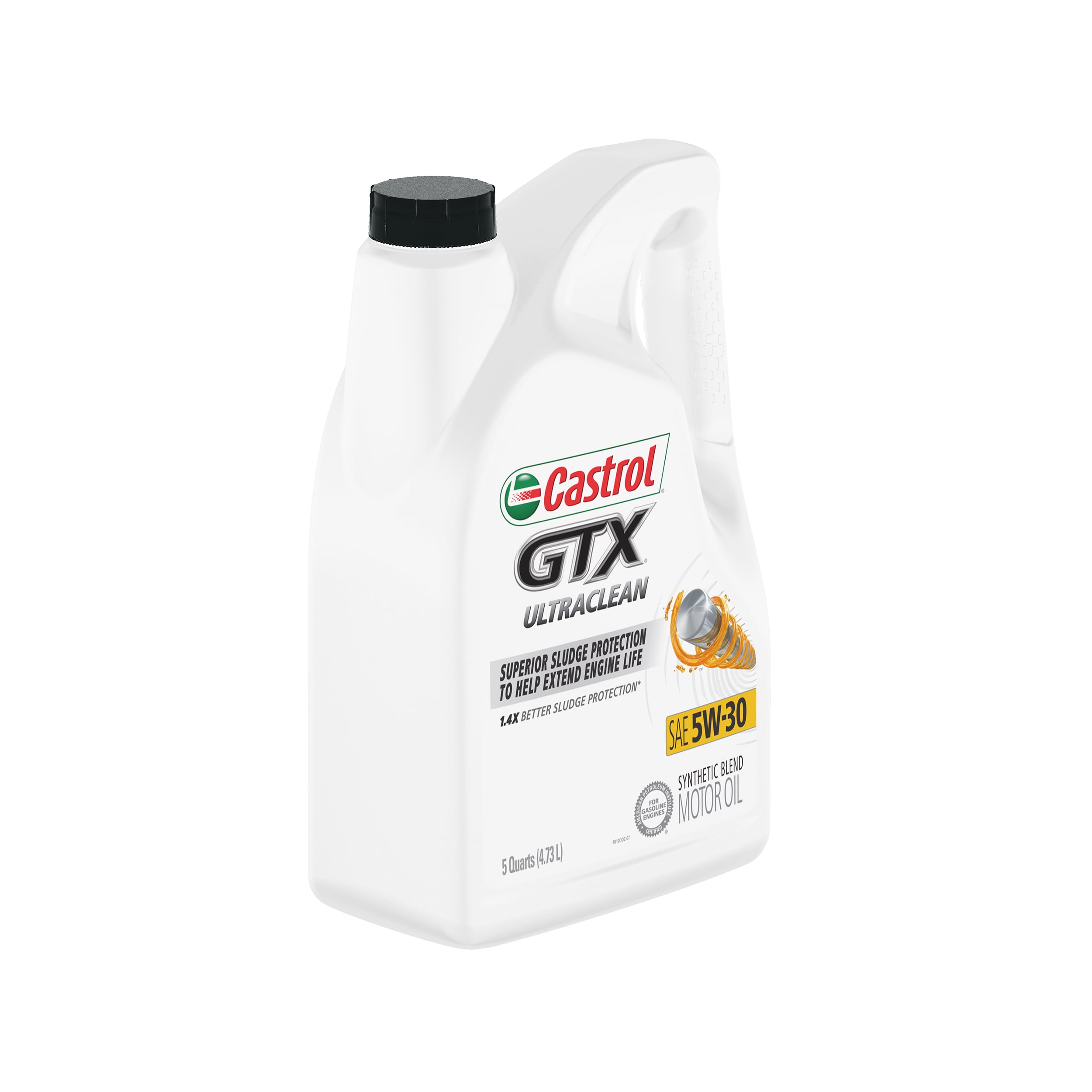 CASTROL GTX Ultraclean 5W-30 Synthetic Blend Motor Oil, 5 Quart in