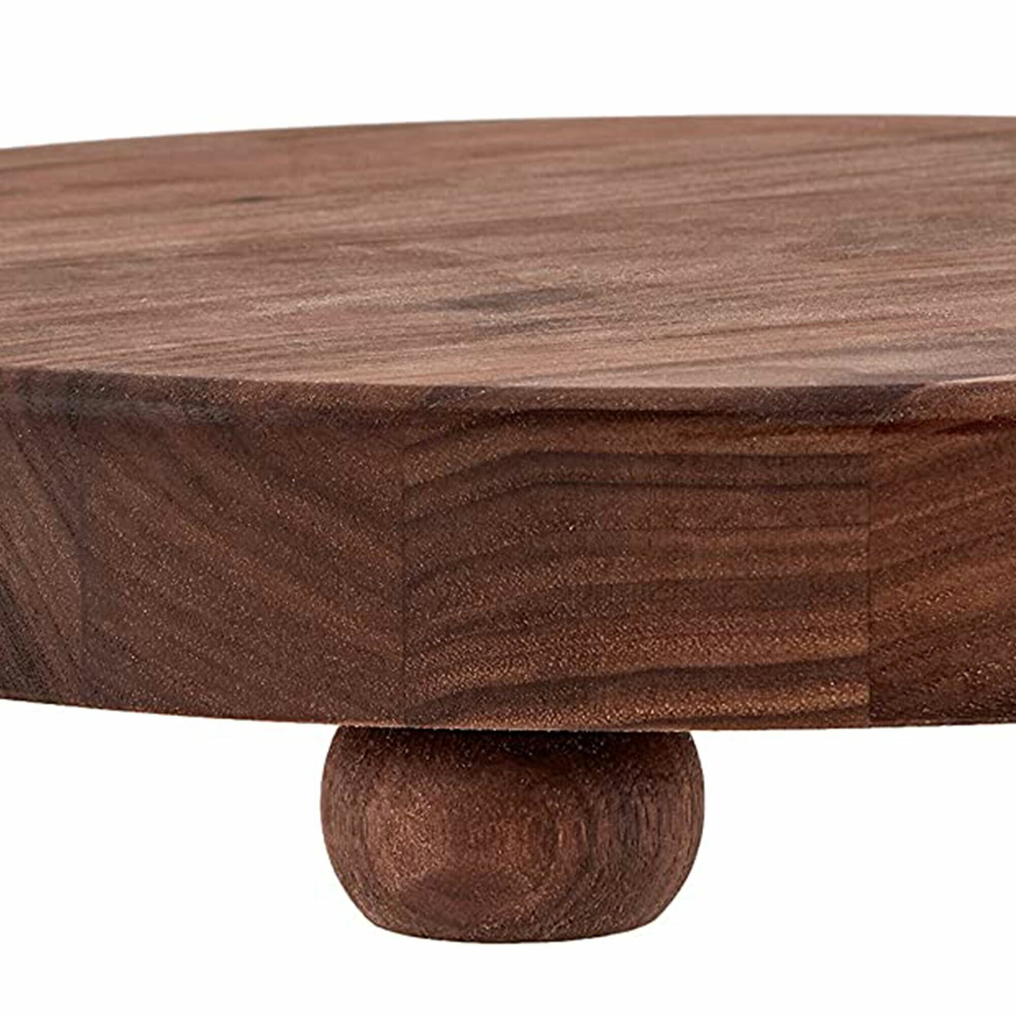 Walnut Edge Grain Round Cutting Board with Bun Feet