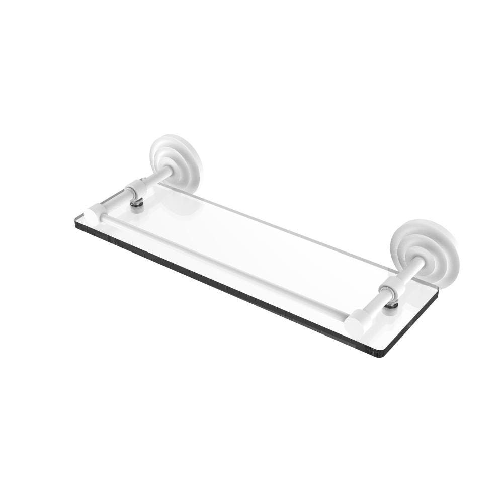 Allied Brass QN-1/16-GAL-WHM Que New Matte White Wall mount Bathroom Shelf ( 16-in x 3-in x 5-in )