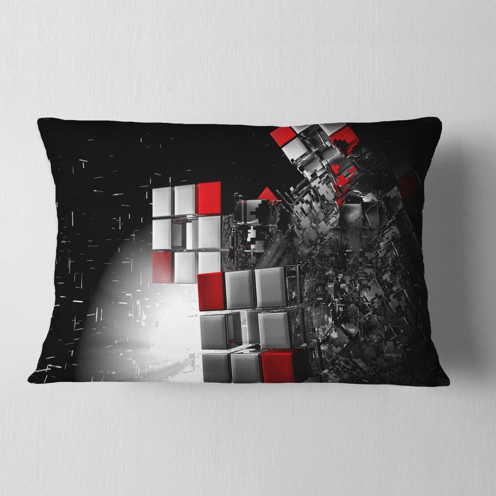 Designart CU9164-12-20 12-in x 20-in Red Indoor Decorative Pillow