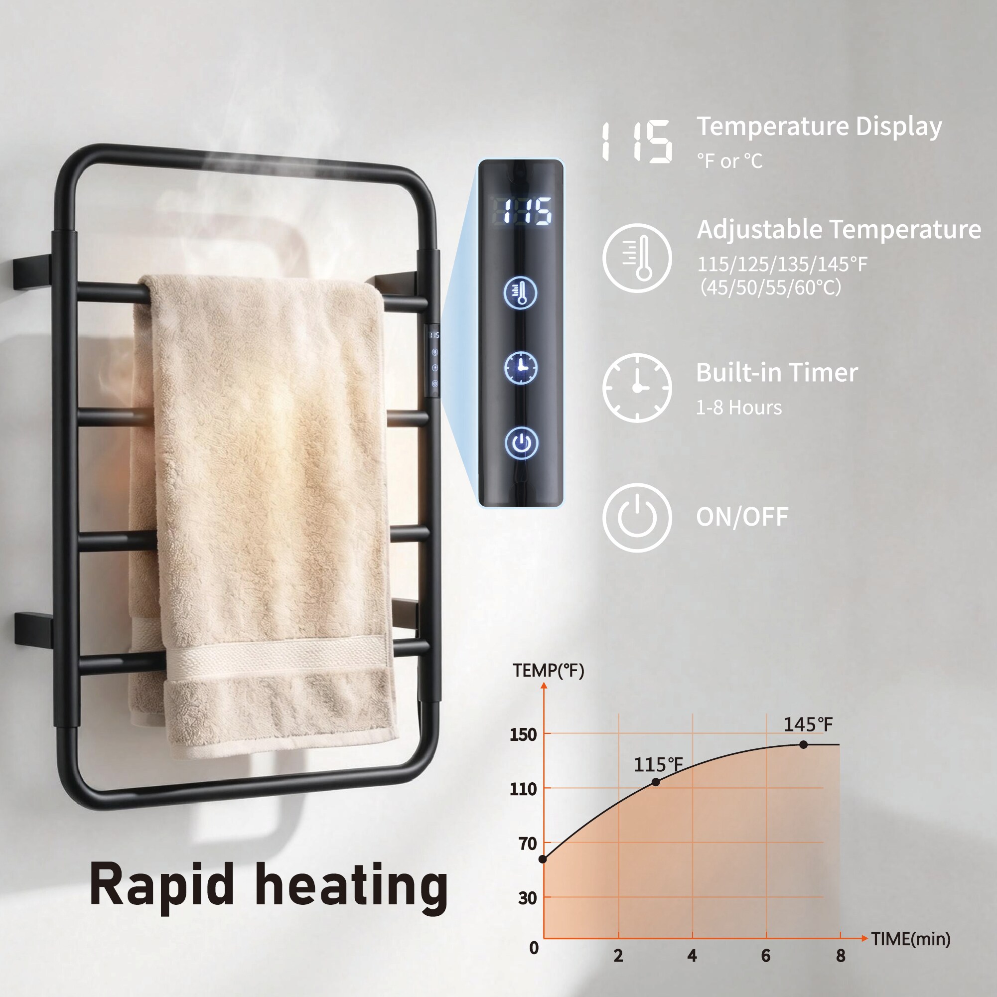Trivework AQETW01-BL-4A-201Z Towel-Warmers - View #7