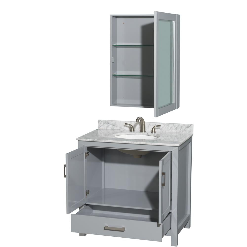 Wyndham Collection WCS141436SGYCMUNOMED Bath-Vanity-Combo - View #2