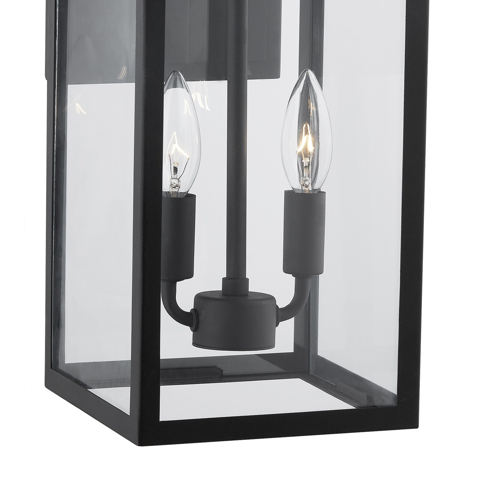 Kawoti 19.75" Black Glass 2-Light Outdoor Wall Lantern