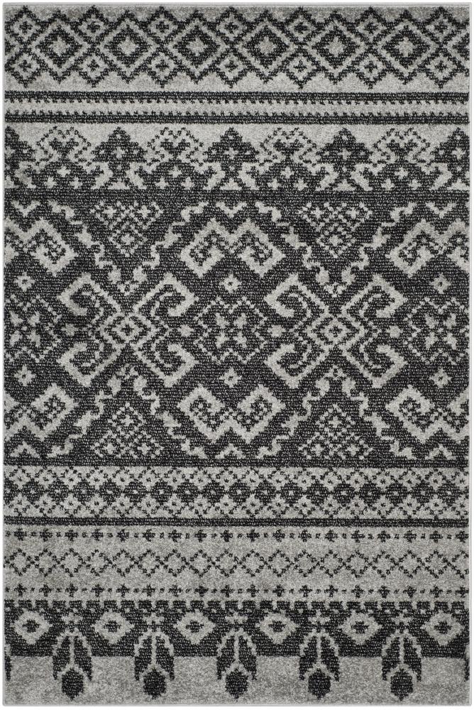 Safavieh ADR107A-6 Adirondack Taos 6 x 9 (ft) Loomed Polypropylene Silver/Black Rectangular Indoor Lodge Area rug