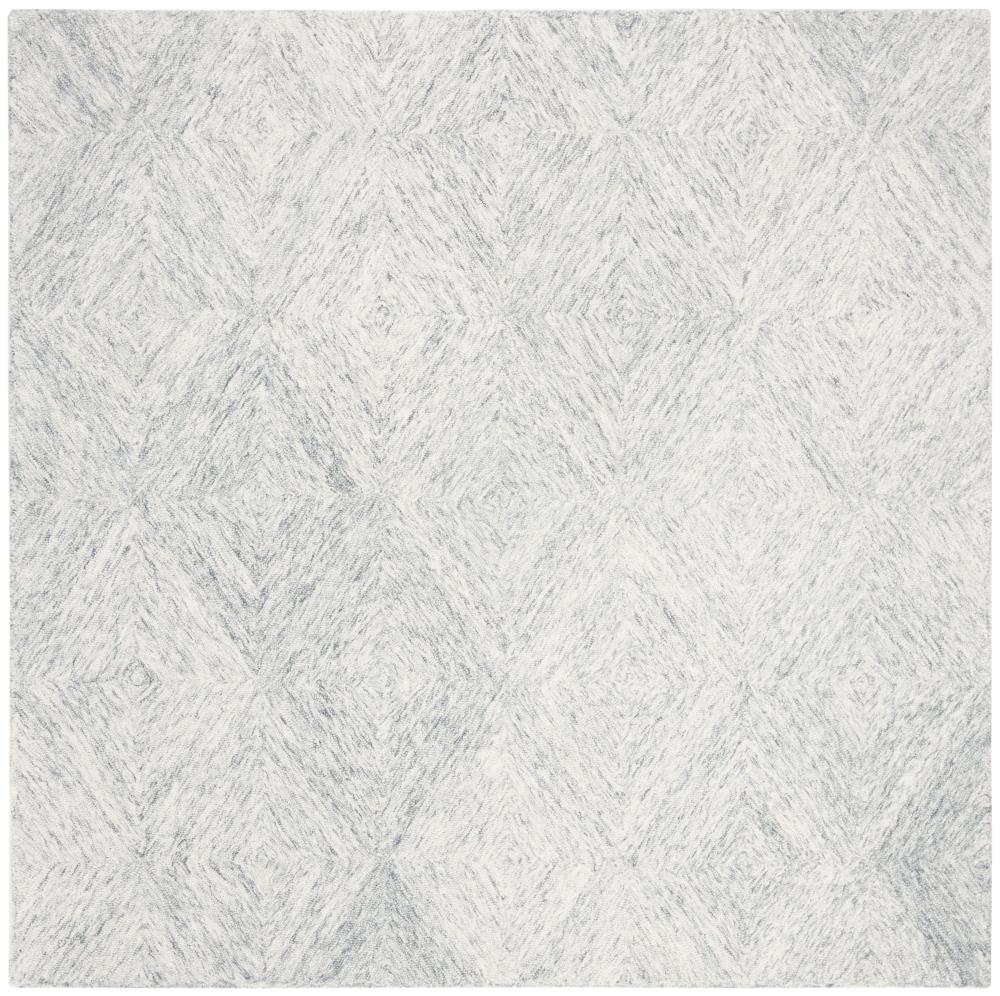 Handmade Scandinavian Gray Wool Abstract Geometric Area Rug