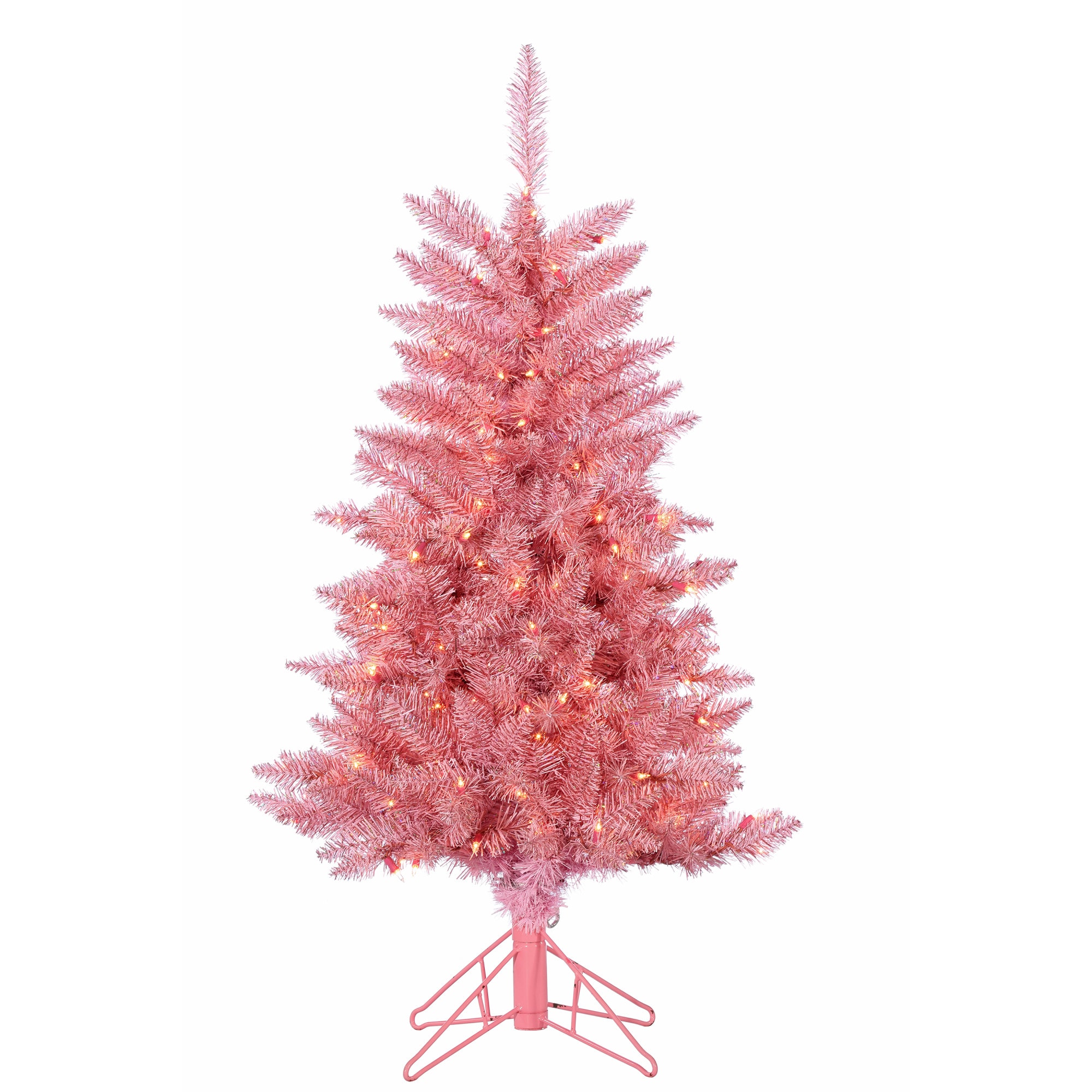 4 foot pre lit pink christmas tree