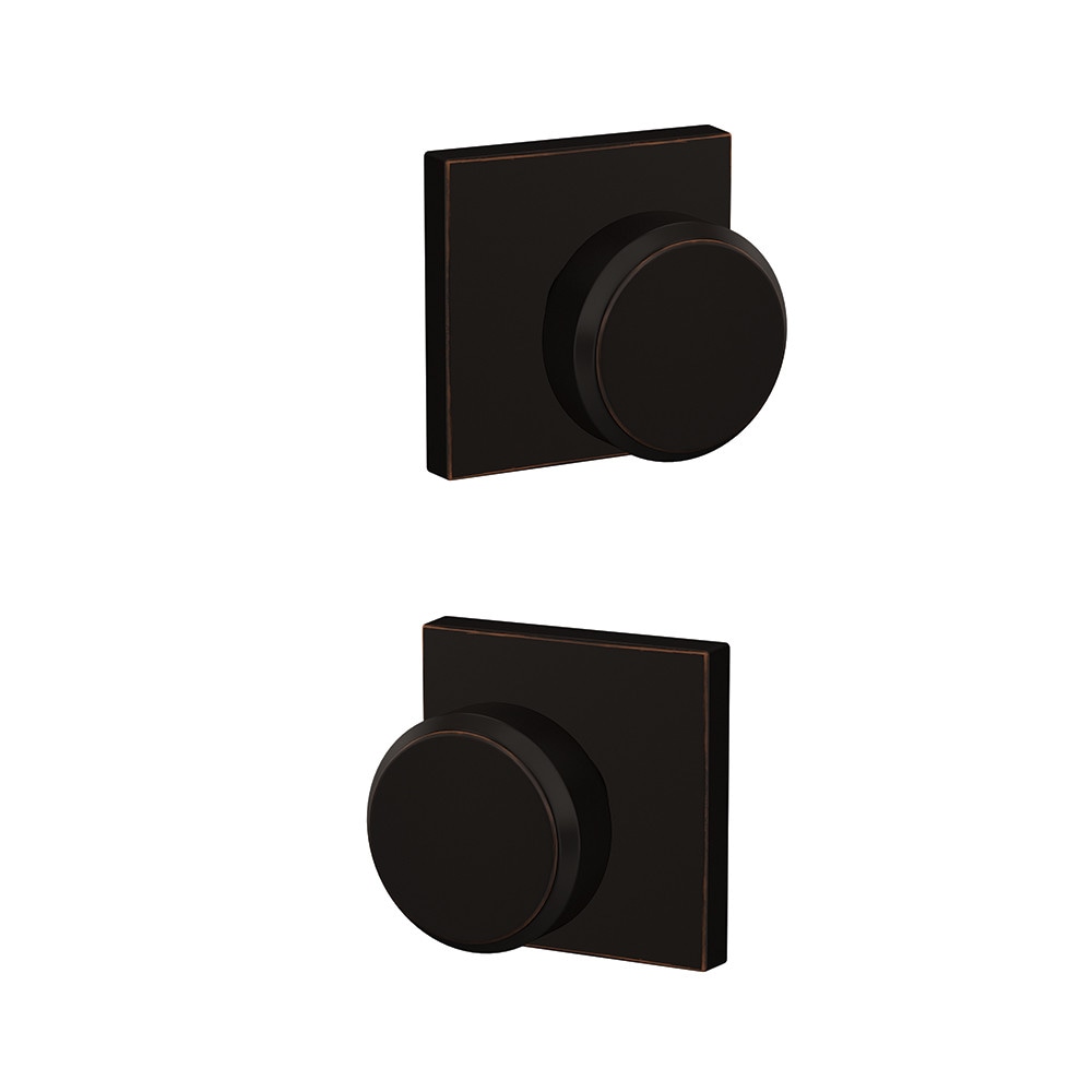 Schlage FC172 BWE 716 COL Custom Bowery - Collins Aged Bronze Interior Hall/Closet Dummy Door Knob