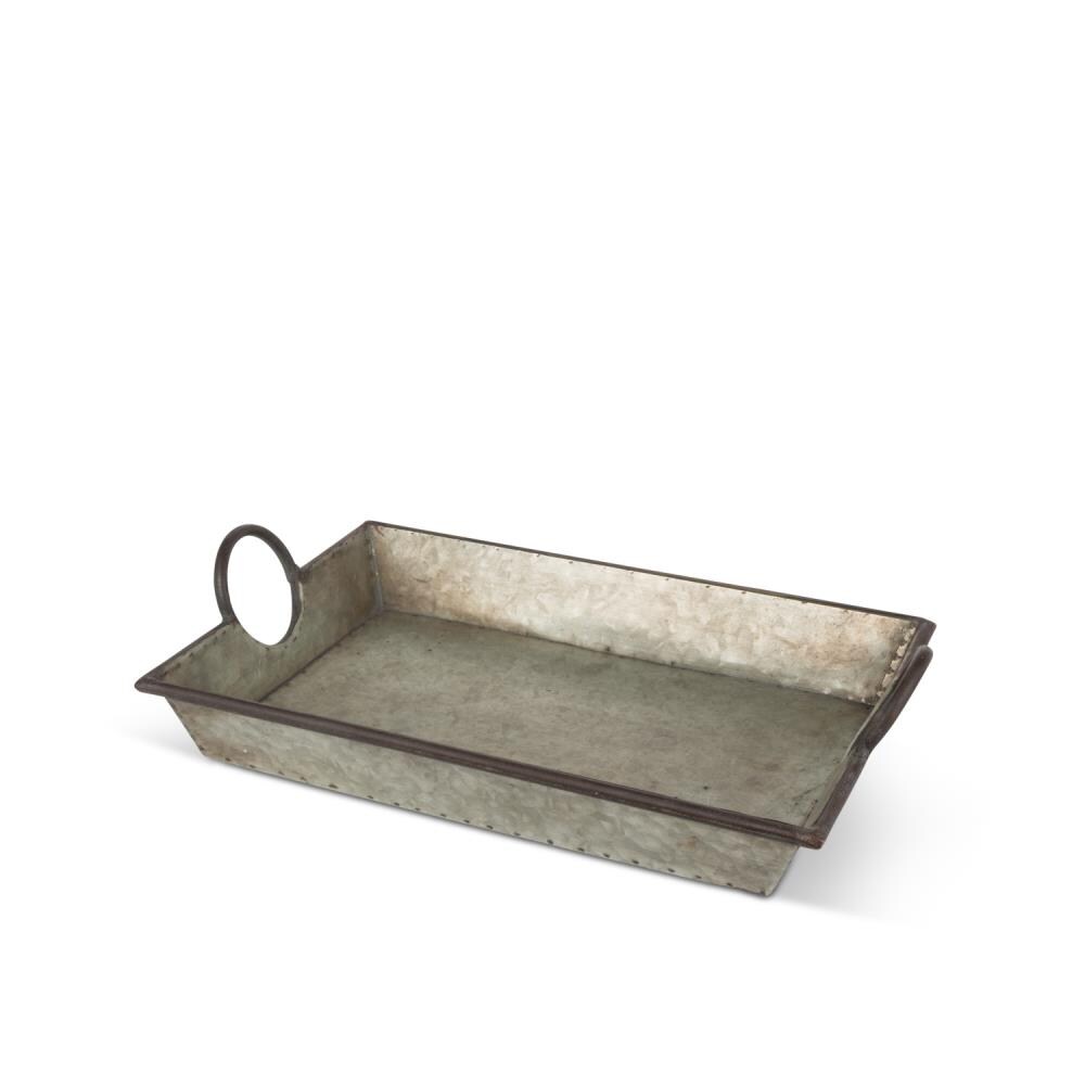 Lone Elm Studios 21.26-in x 14.57-in Gray Rectangle Serving Caddy at ...