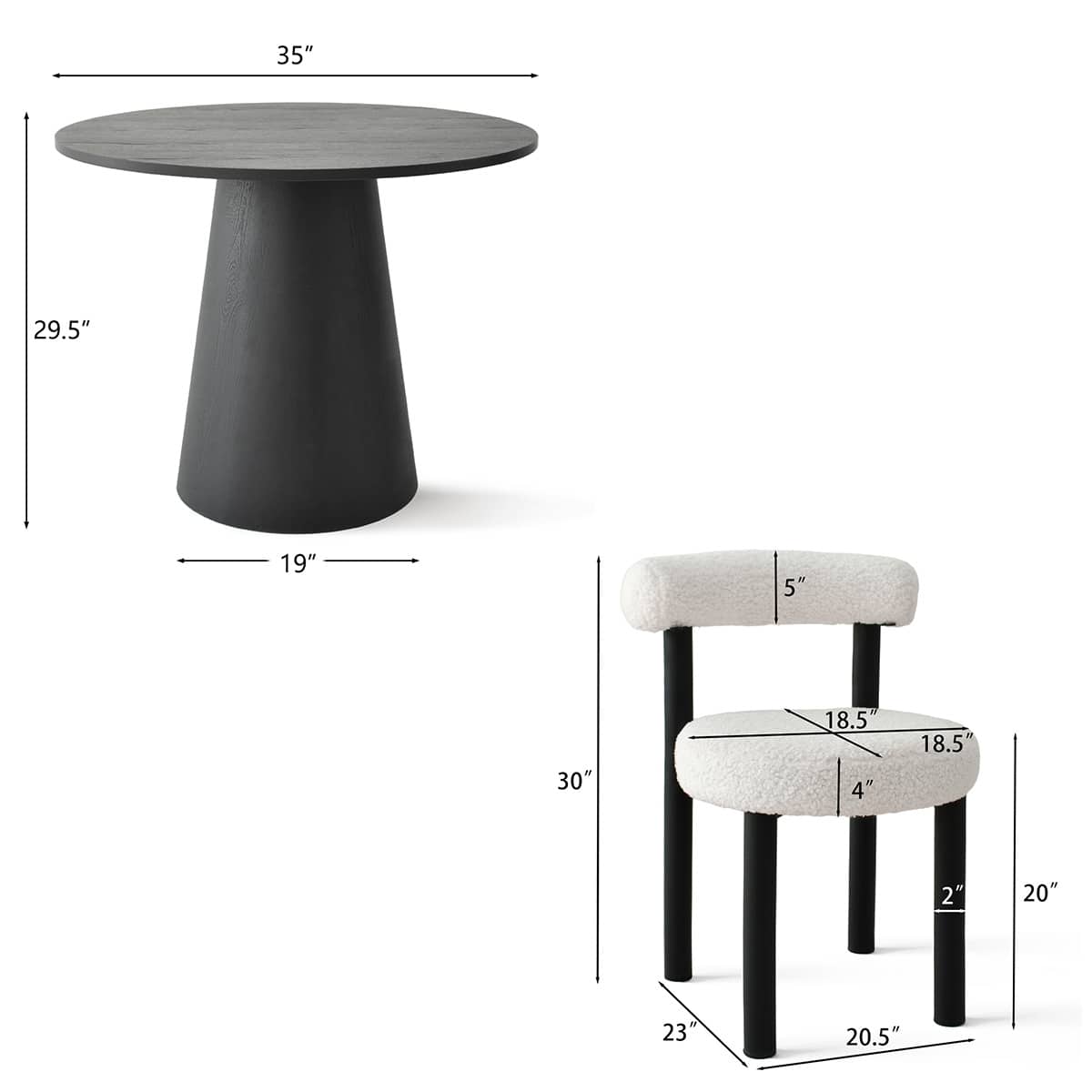 Maison Boucle DWEN-BK-88+SU-BG Dining-Sets - View #3