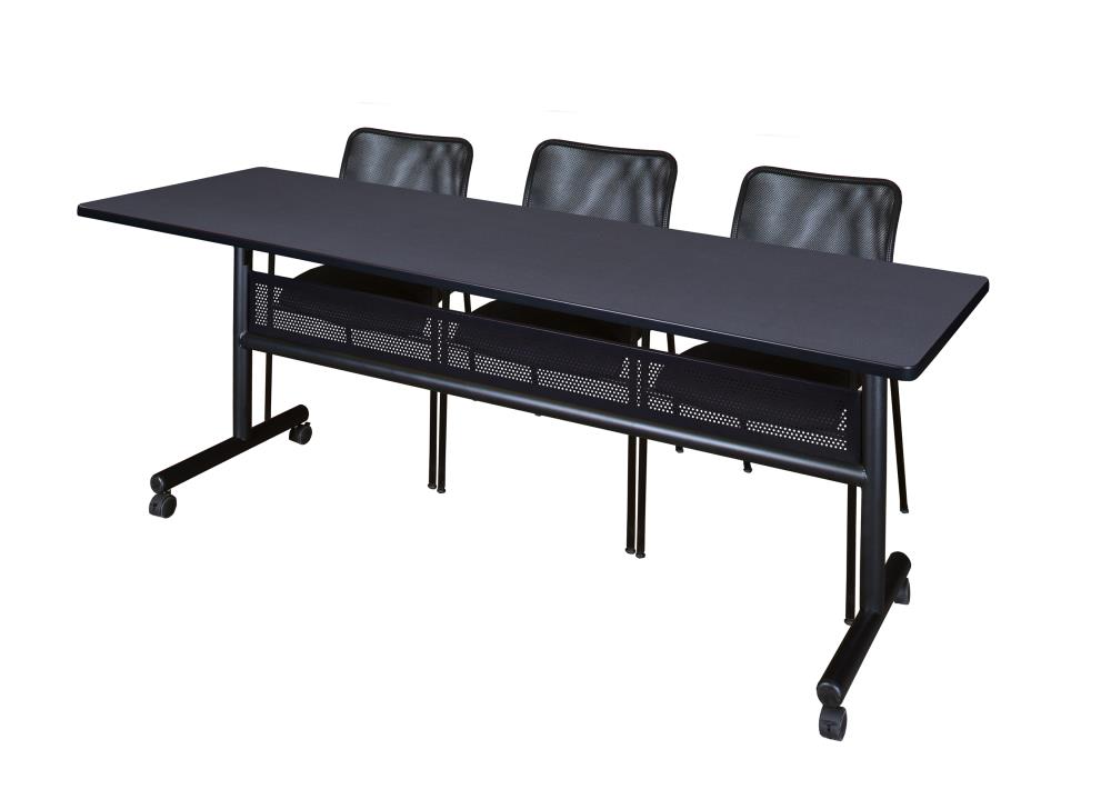Regency MKFTM8424GY75BK Training Gray 4-Person Training Table (84-in W x 29-in H)
