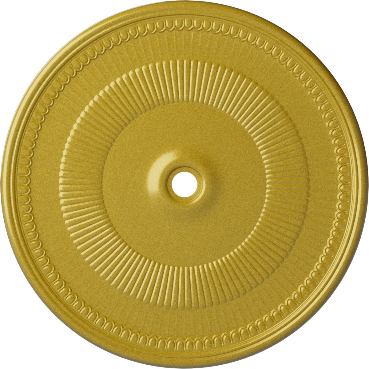 Ekena Millwork CM51NERGS Nevio 51.125-in W x 51.125-in L Painted Rich Gold Polyurethane Whole Ceiling Medallion