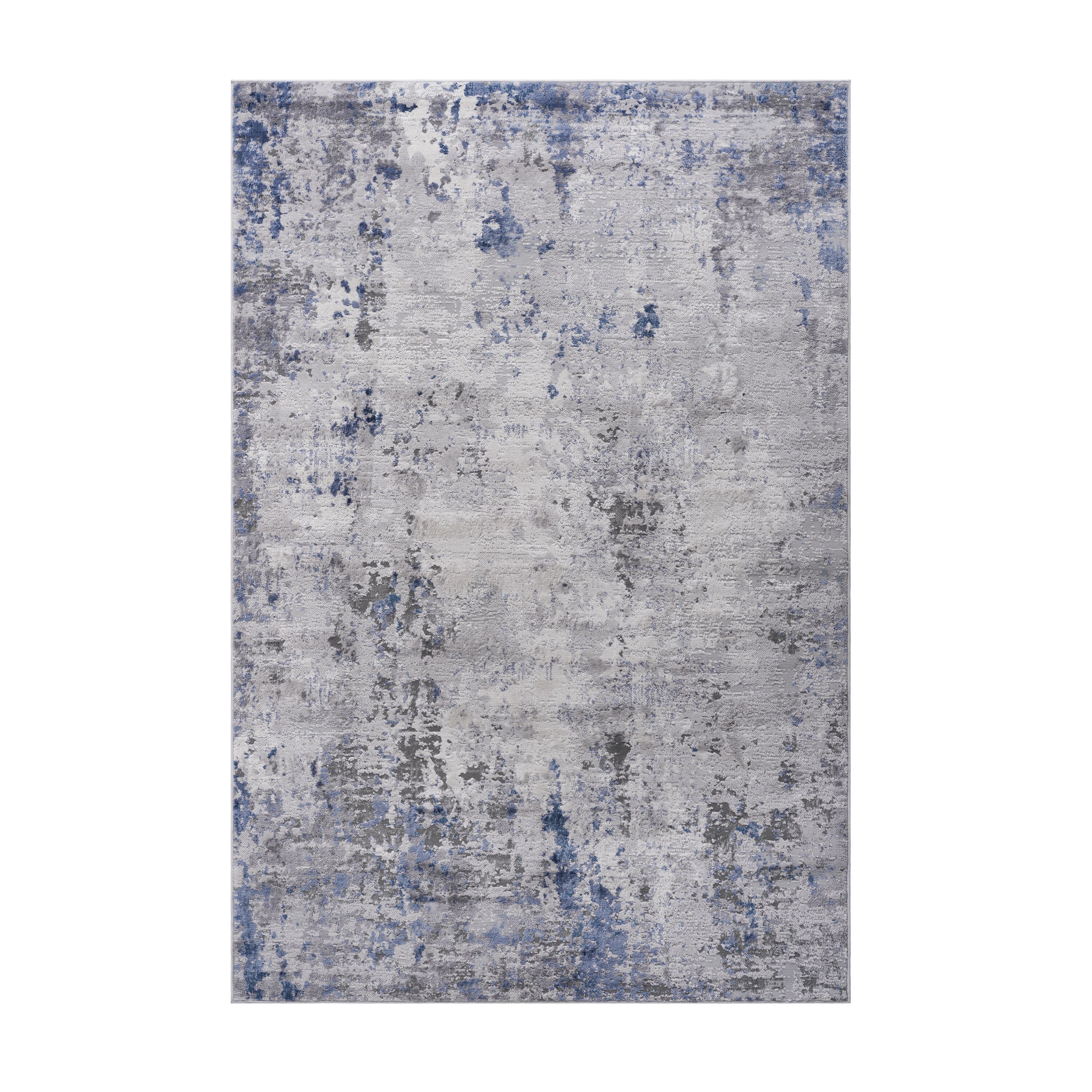 FAVSH Collection 2X3 Silver / Blue / Abstract Non-Shedding Living Room Bedroom Dining Home Office Stylish and Stain Resistant Area Rug