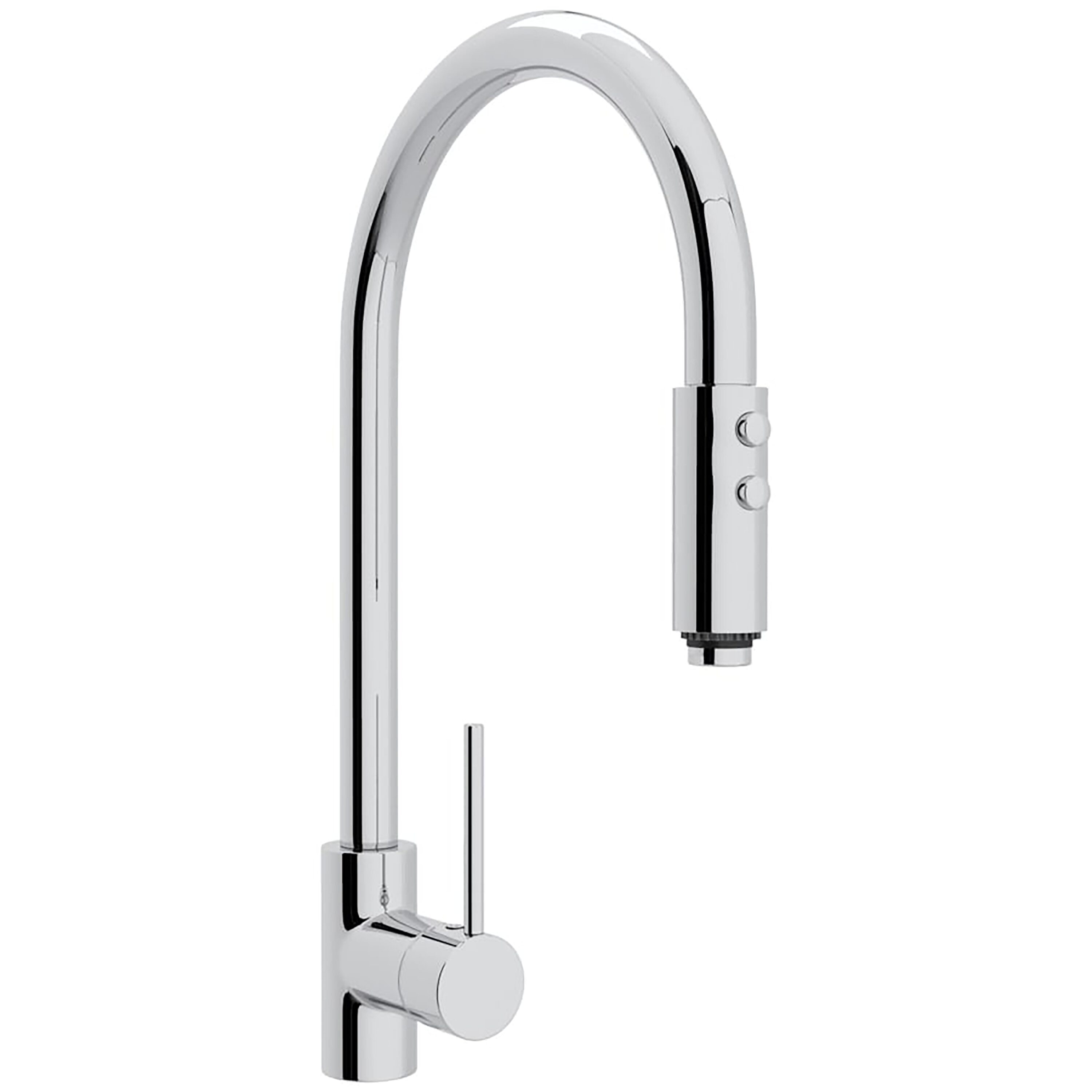 Rohl LS57L-APC-2 Polished Chrome Single Handle Deck-mount Kitchen Faucet with Sprayer