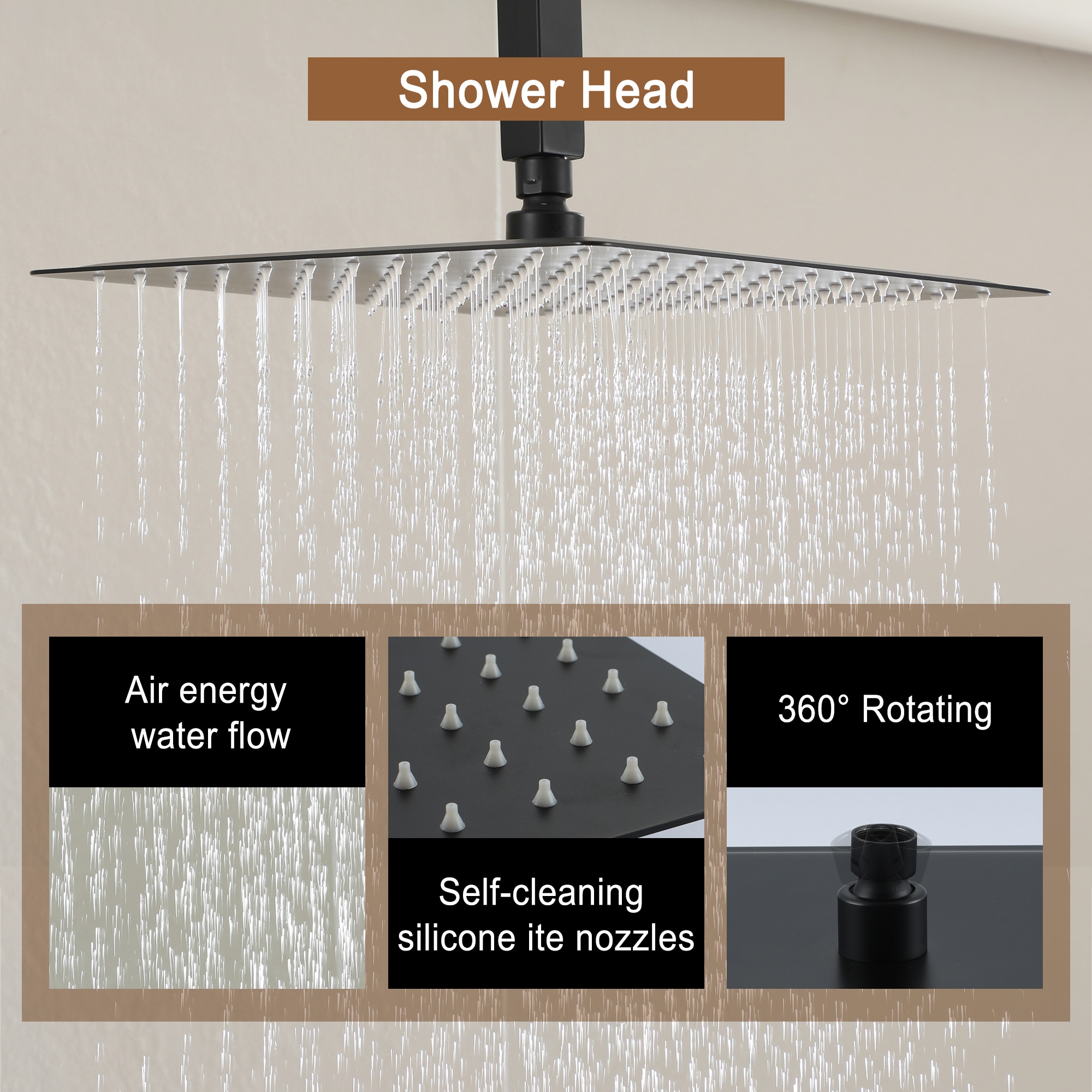 Mondawe MOEB112-10MB Showerhead-Bar-Panels - View #4
