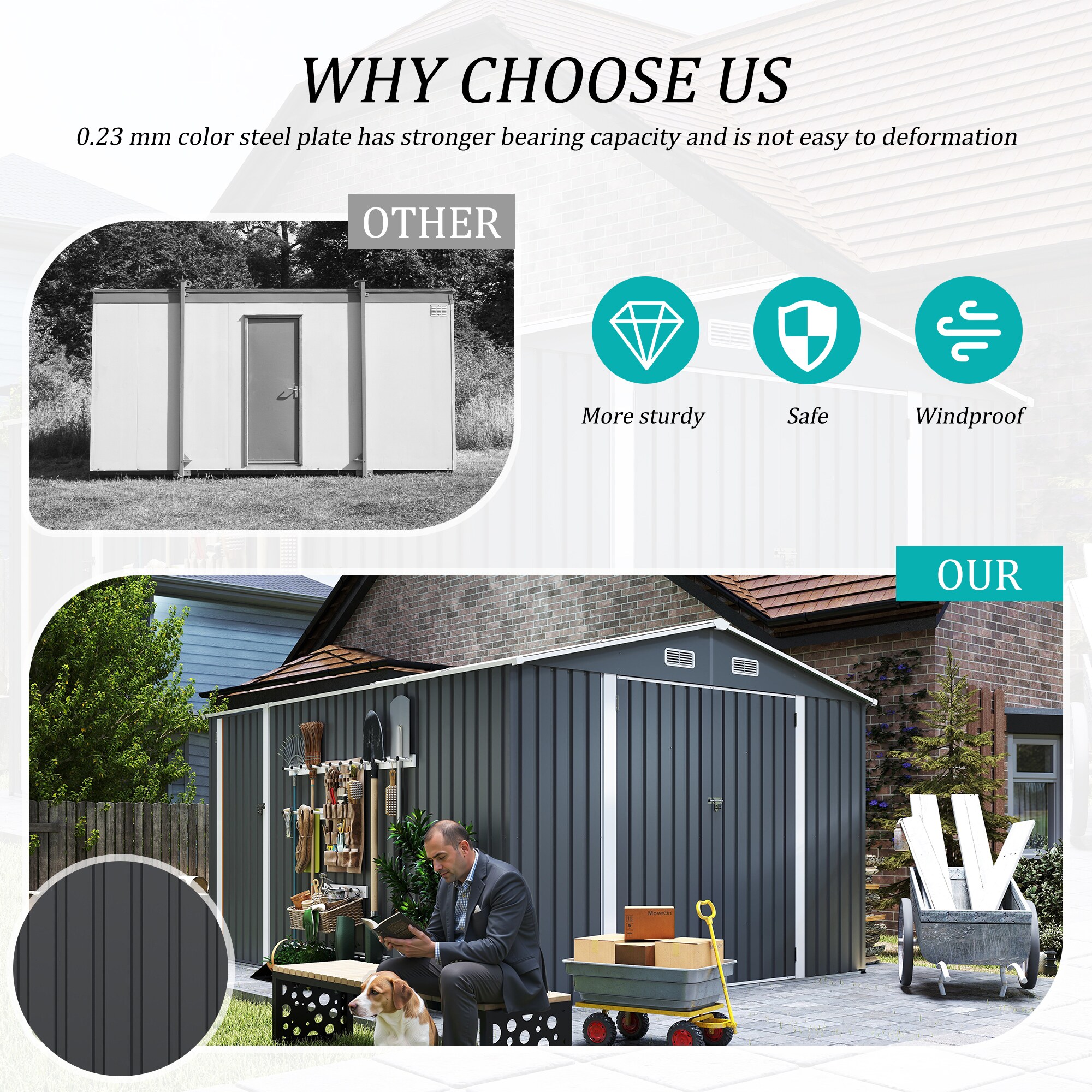Mondawe MD-HG61M1381 Metal-Storage-Buildings-Sheds - View #5